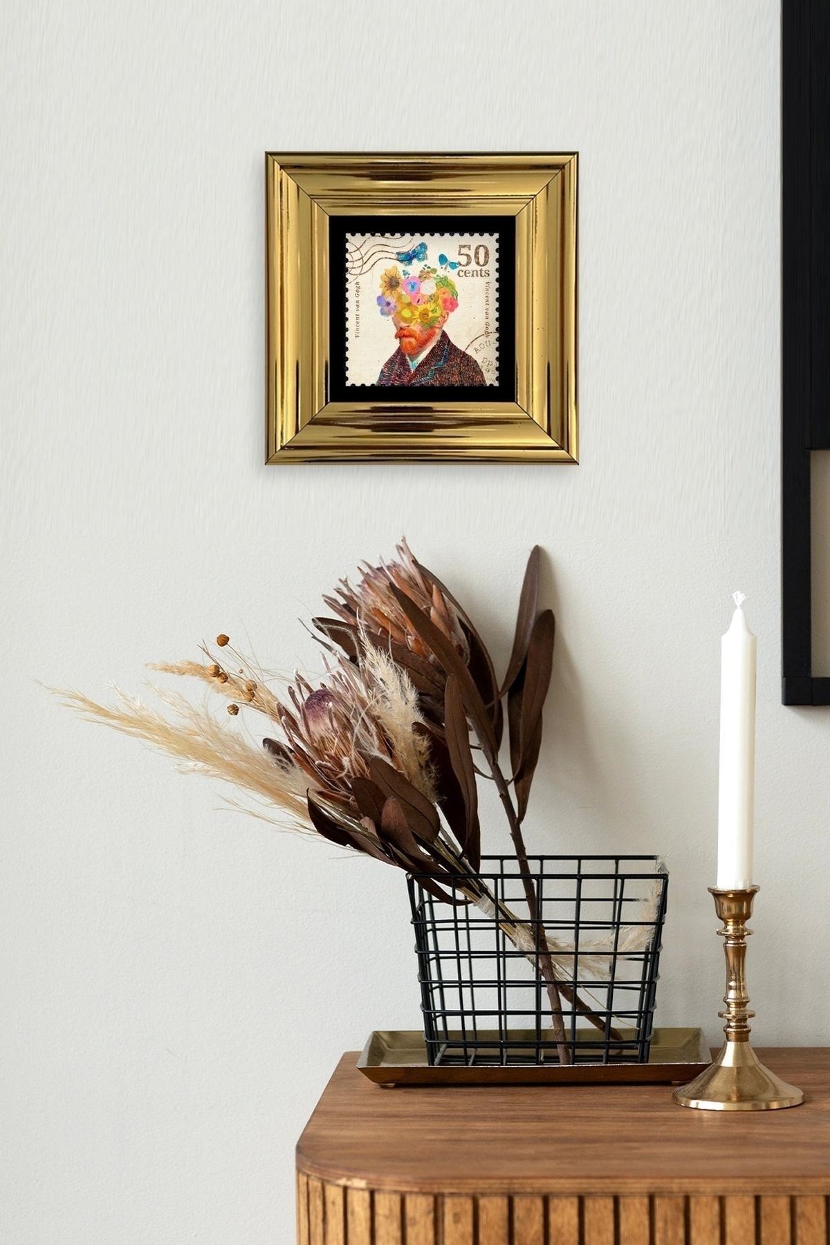 Van Gogh Çerçeveli Taş Tablo 20 cm