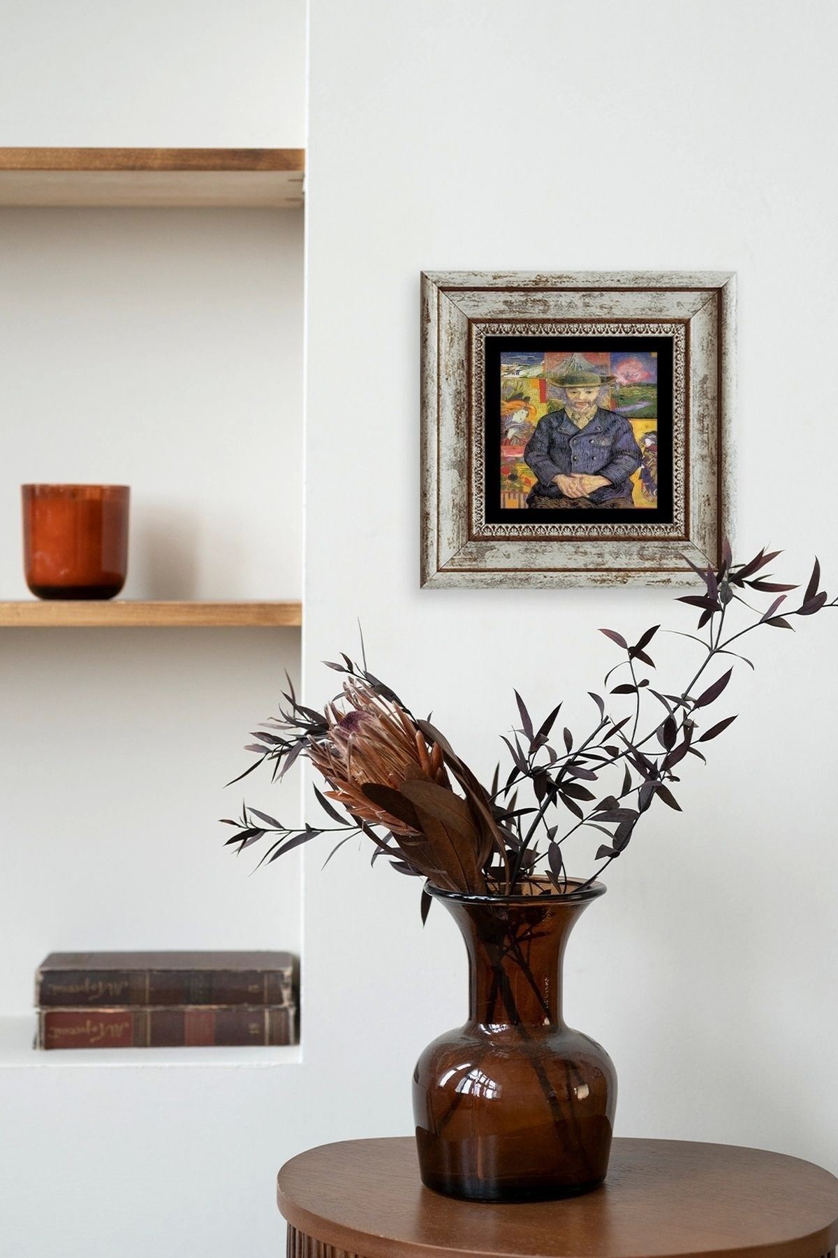 Van Gogh Çerçeveli Taş Tablo 20 cm