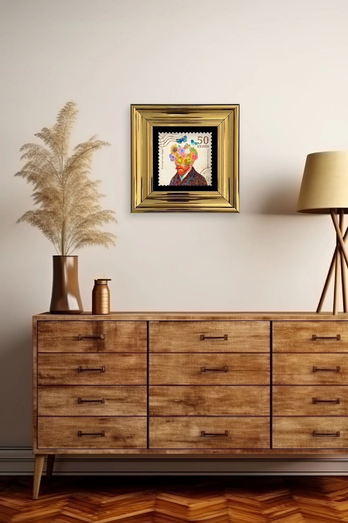 Van Gogh Çerçeveli Taş Tablo 20 cm