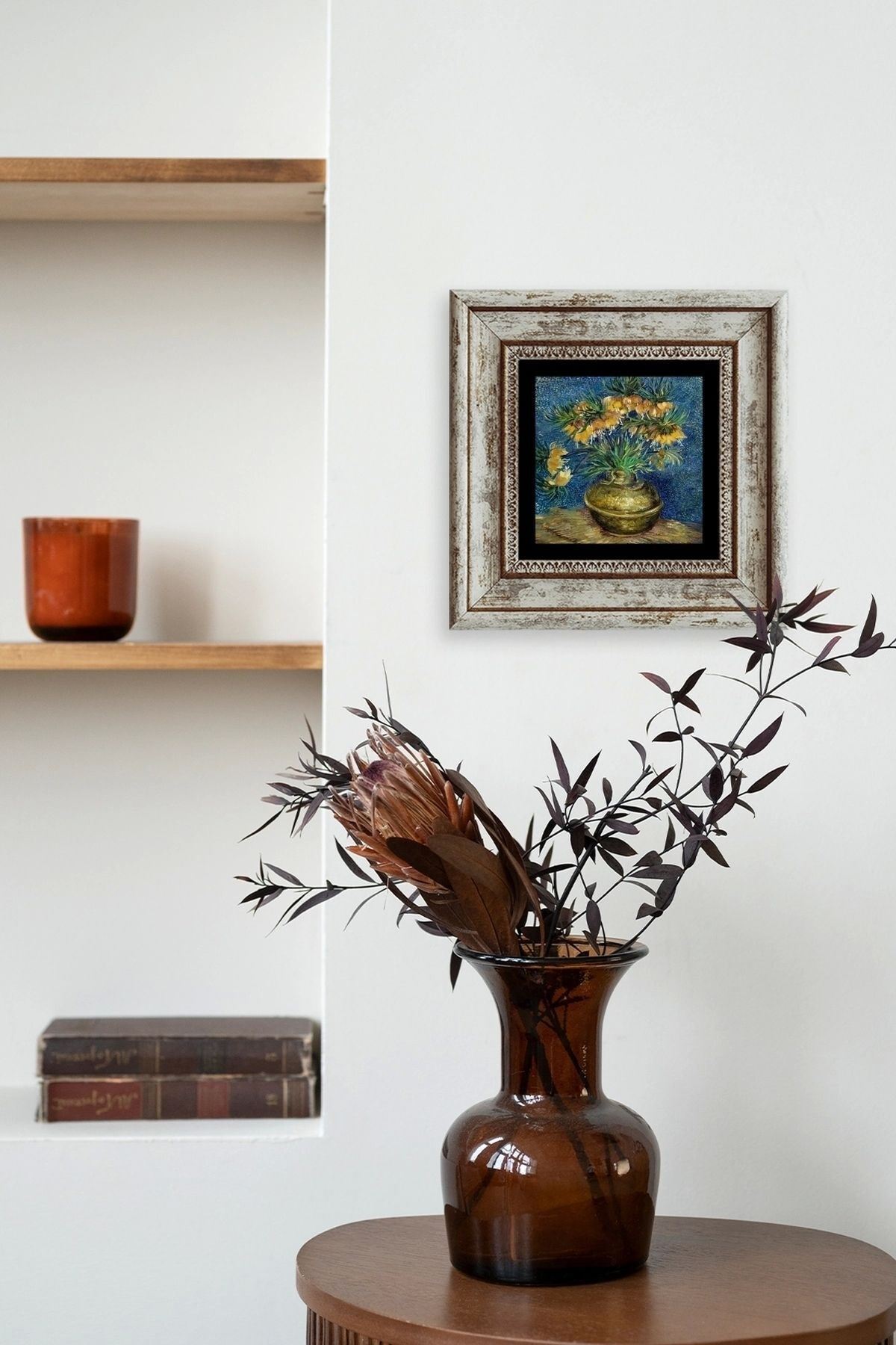 Van Gogh Çerçeveli Taş Tablo 20 cm