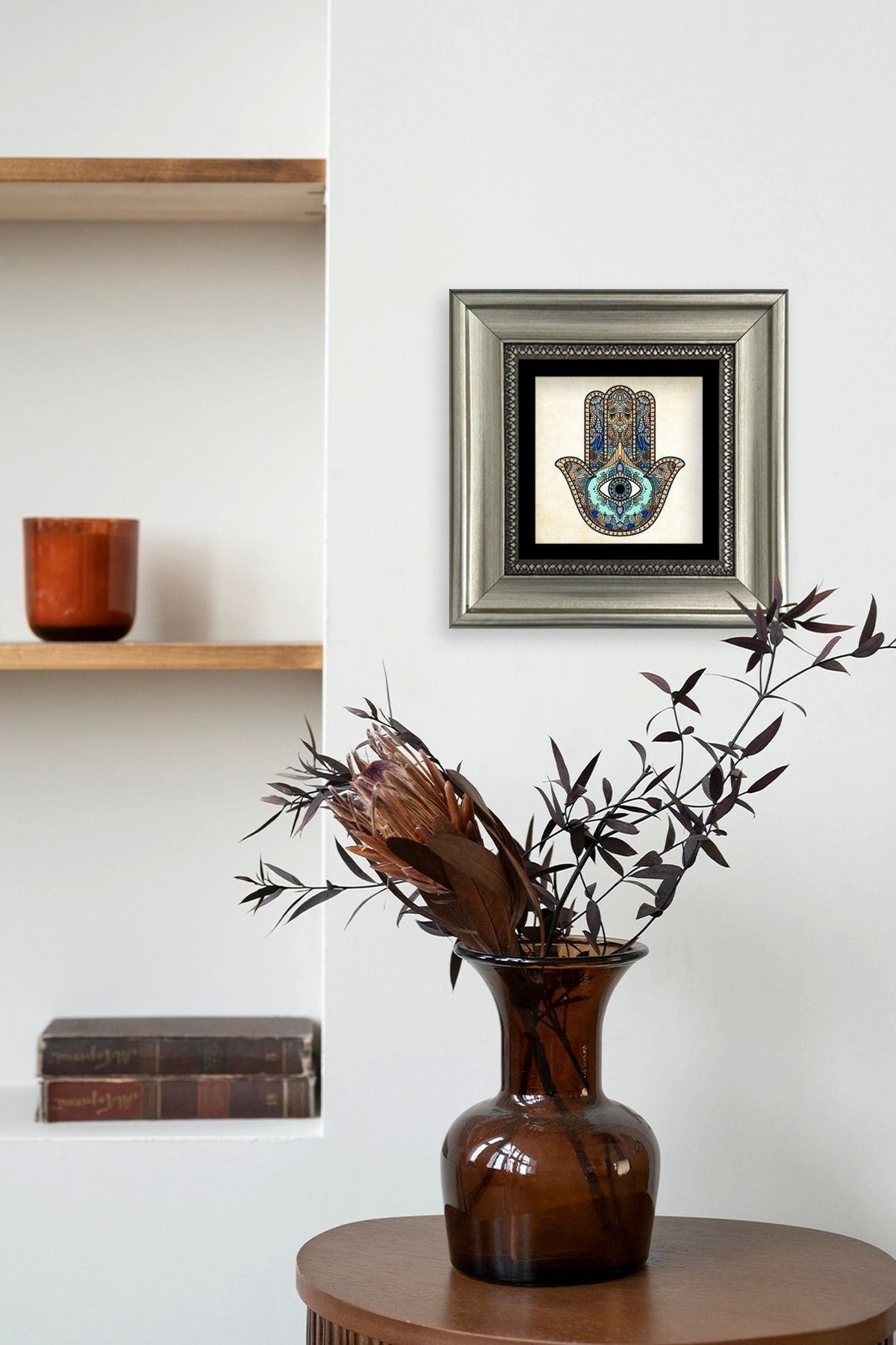 Fatma Ana Eli Çerçeveli Taş Tablo 20 cm