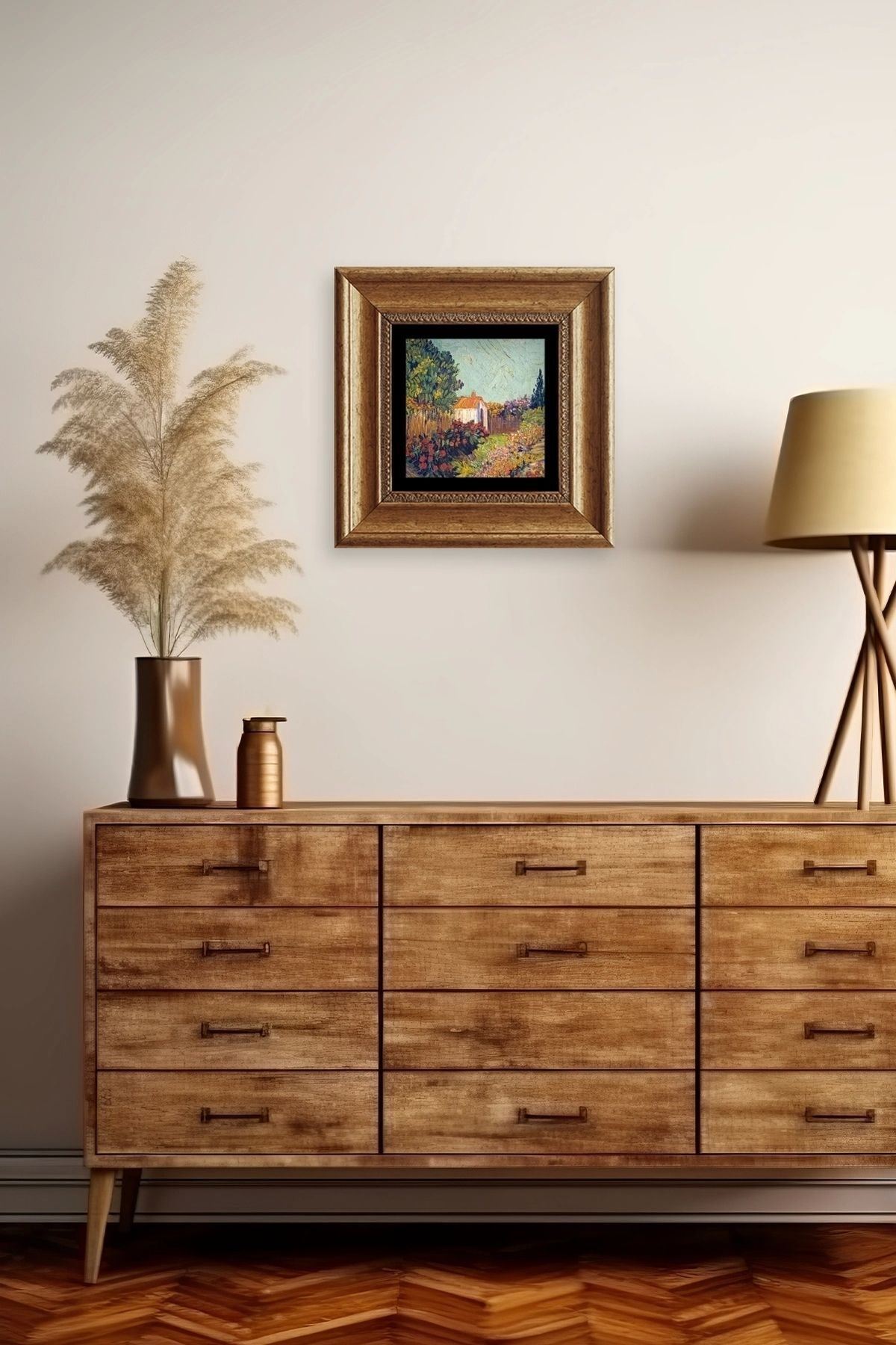 Van Gogh Çerçeveli Taş Tablo 20 cm