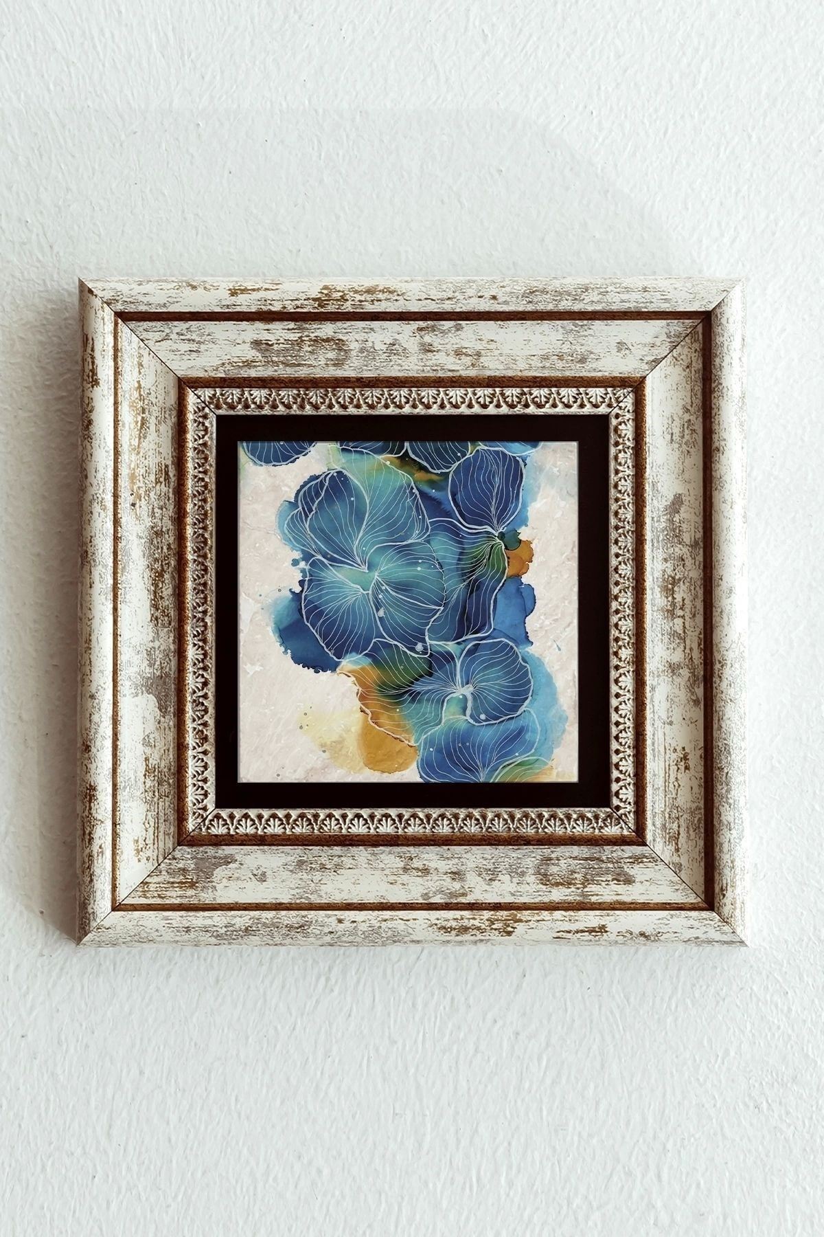 Soyut Çalışma Çerçeveli Taş Tablo , Çerçeveli Taş Duvar Dekoru-enkcrcvtbl-00165 20 cm