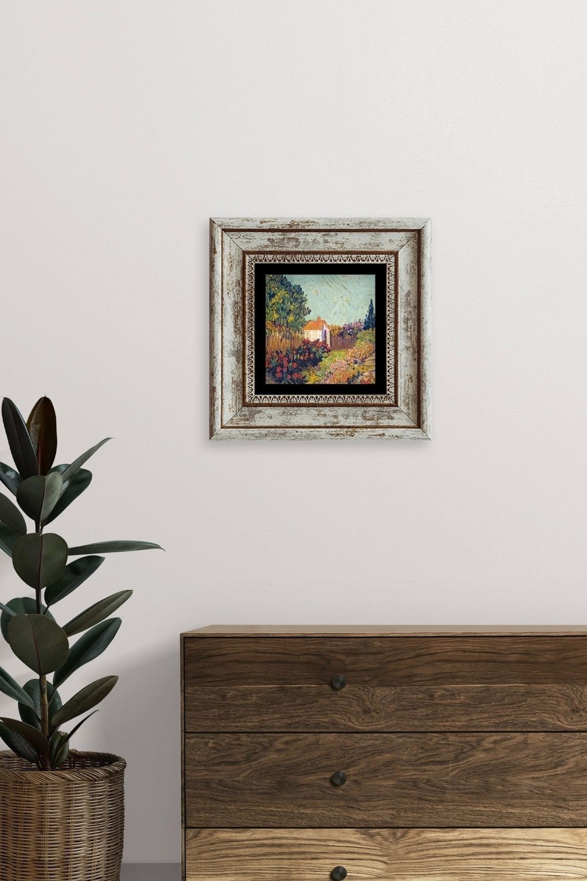 Van Gogh Çerçeveli Taş Tablo 20 cm