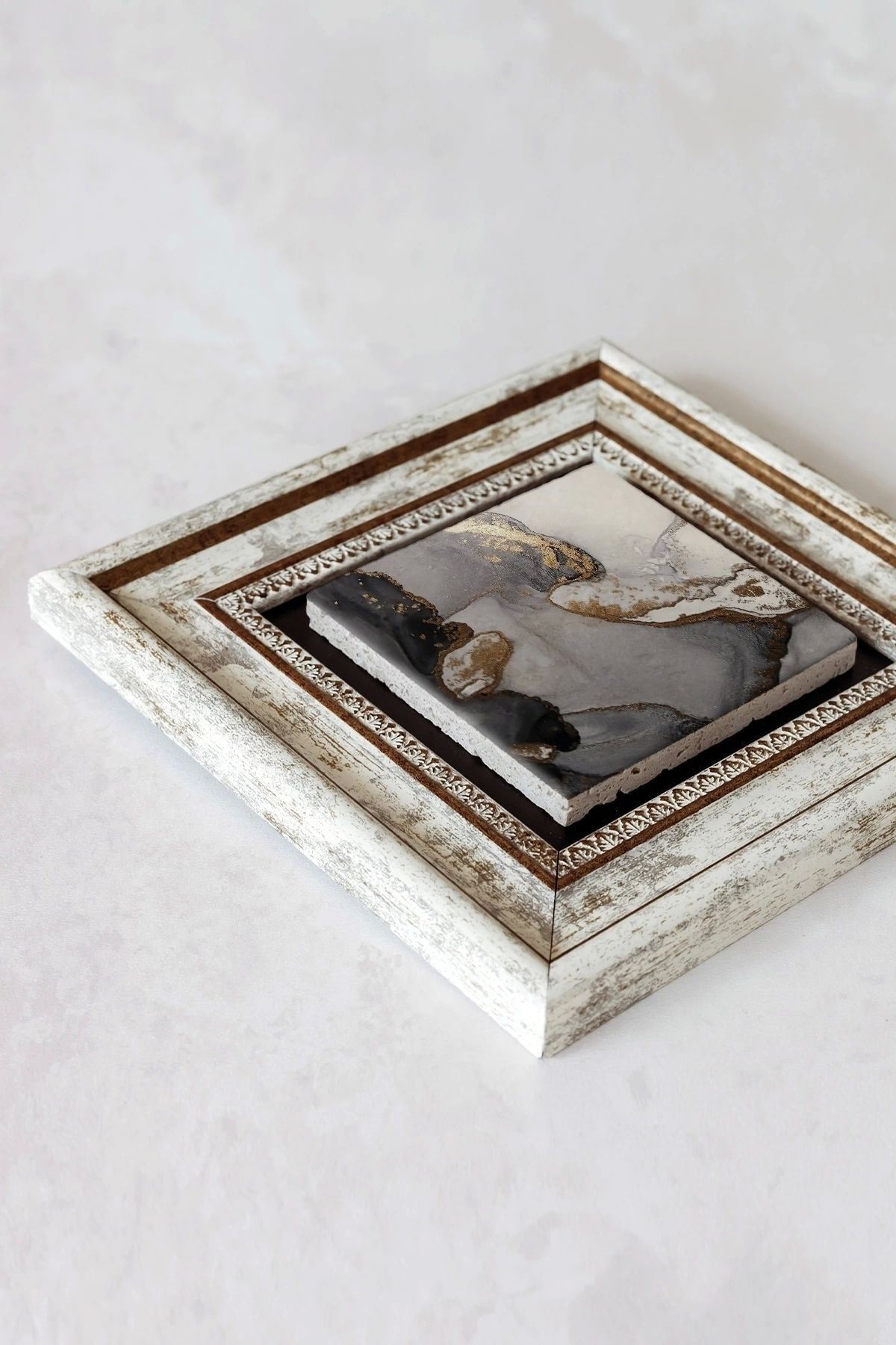 Çerçeveli Taş Tablo , Çerçeveli Taş Duvar Dekoru-enkcrcvtbl-00156 20 cm