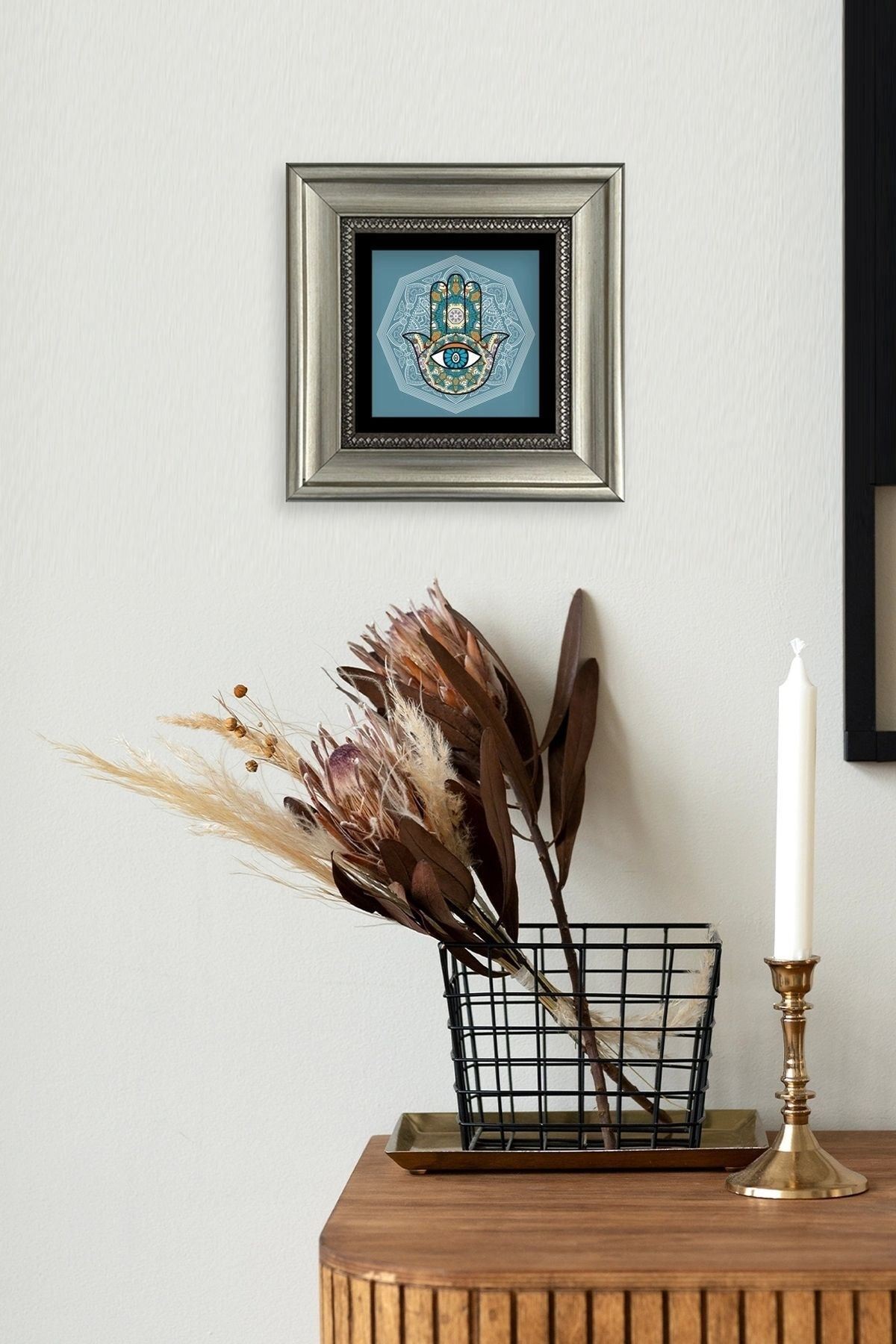 Fatma Ana Eli Çerçeveli Taş Tablo 20 cm