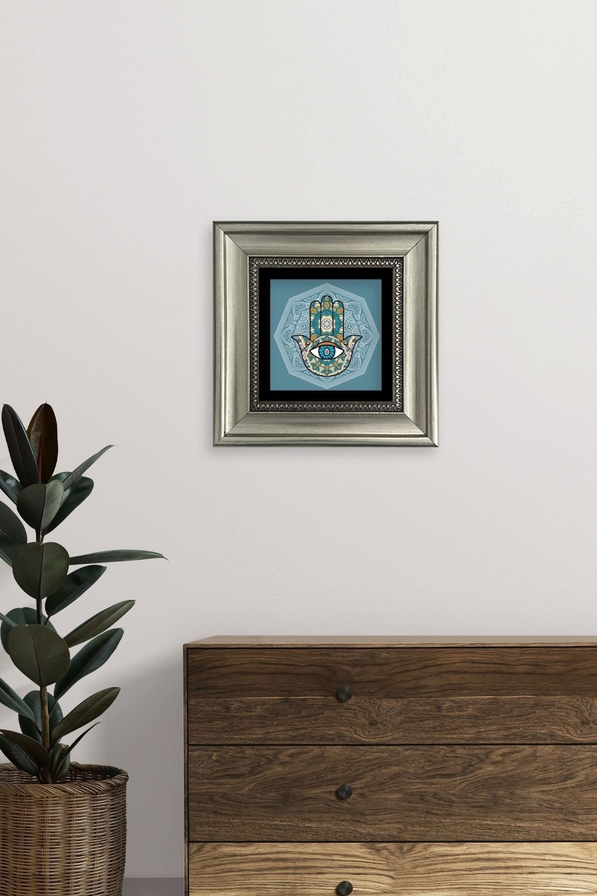 Fatma Ana Eli Çerçeveli Taş Tablo 20 cm