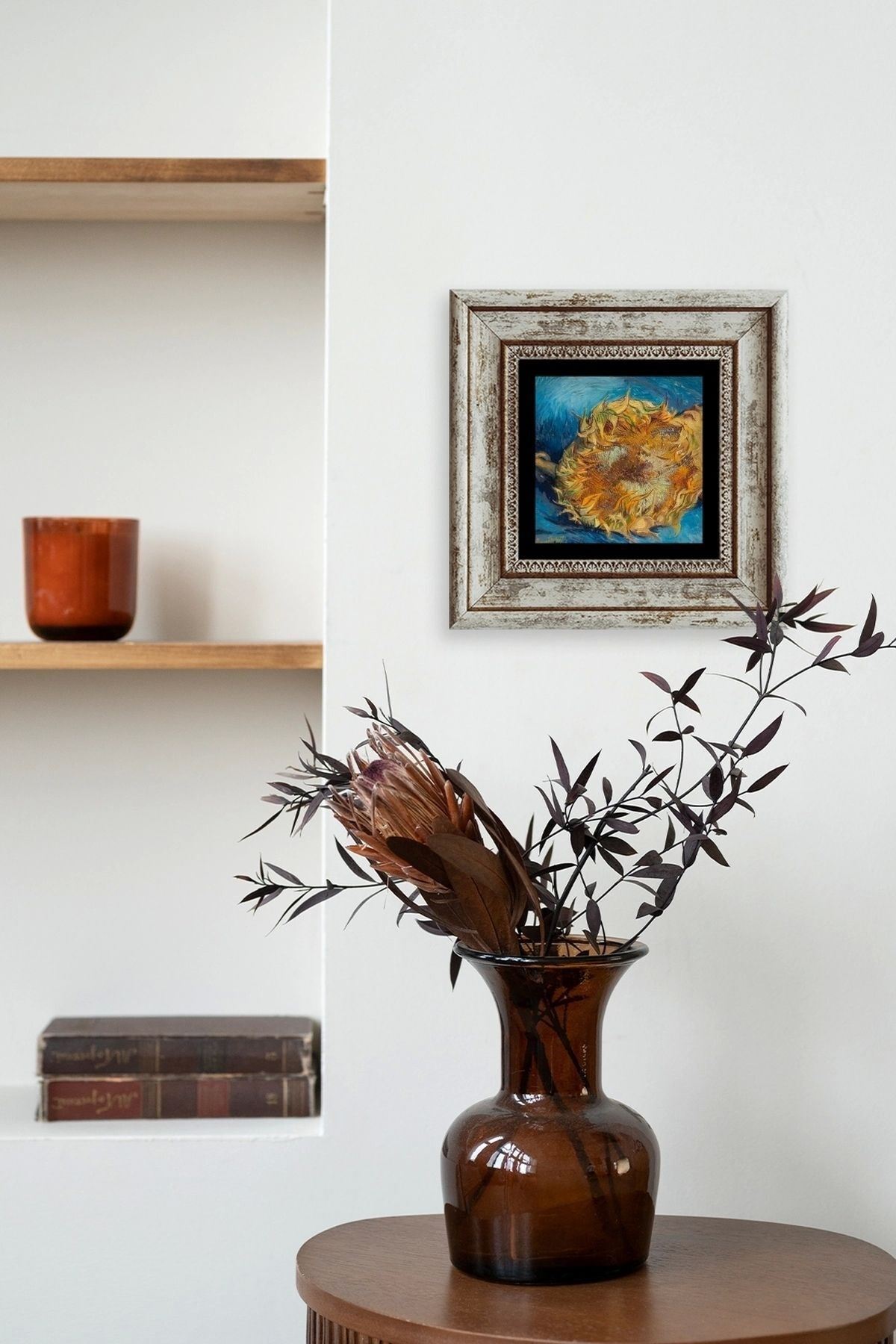 Van Gogh Çerçeveli Taş Tablo 20 cm