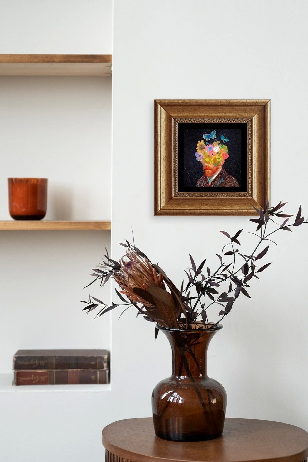 Van Gogh Çerçeveli Taş Tablo 20 cm