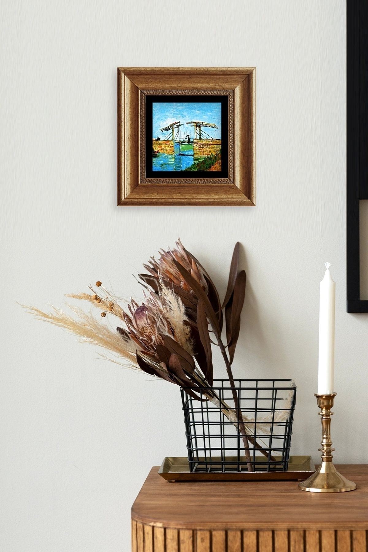 Van Gogh Çerçeveli Taş Tablo 20 cm