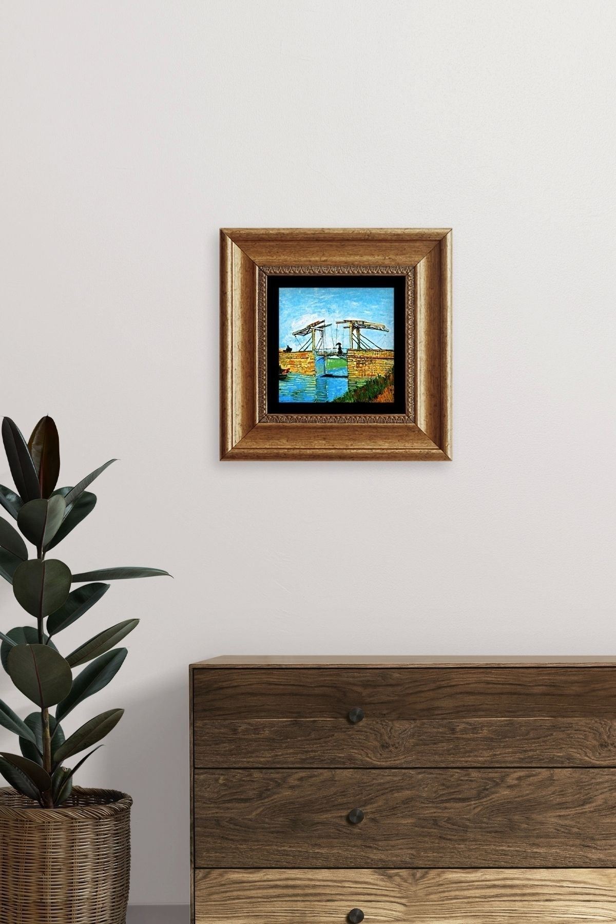 Van Gogh Çerçeveli Taş Tablo 20 cm