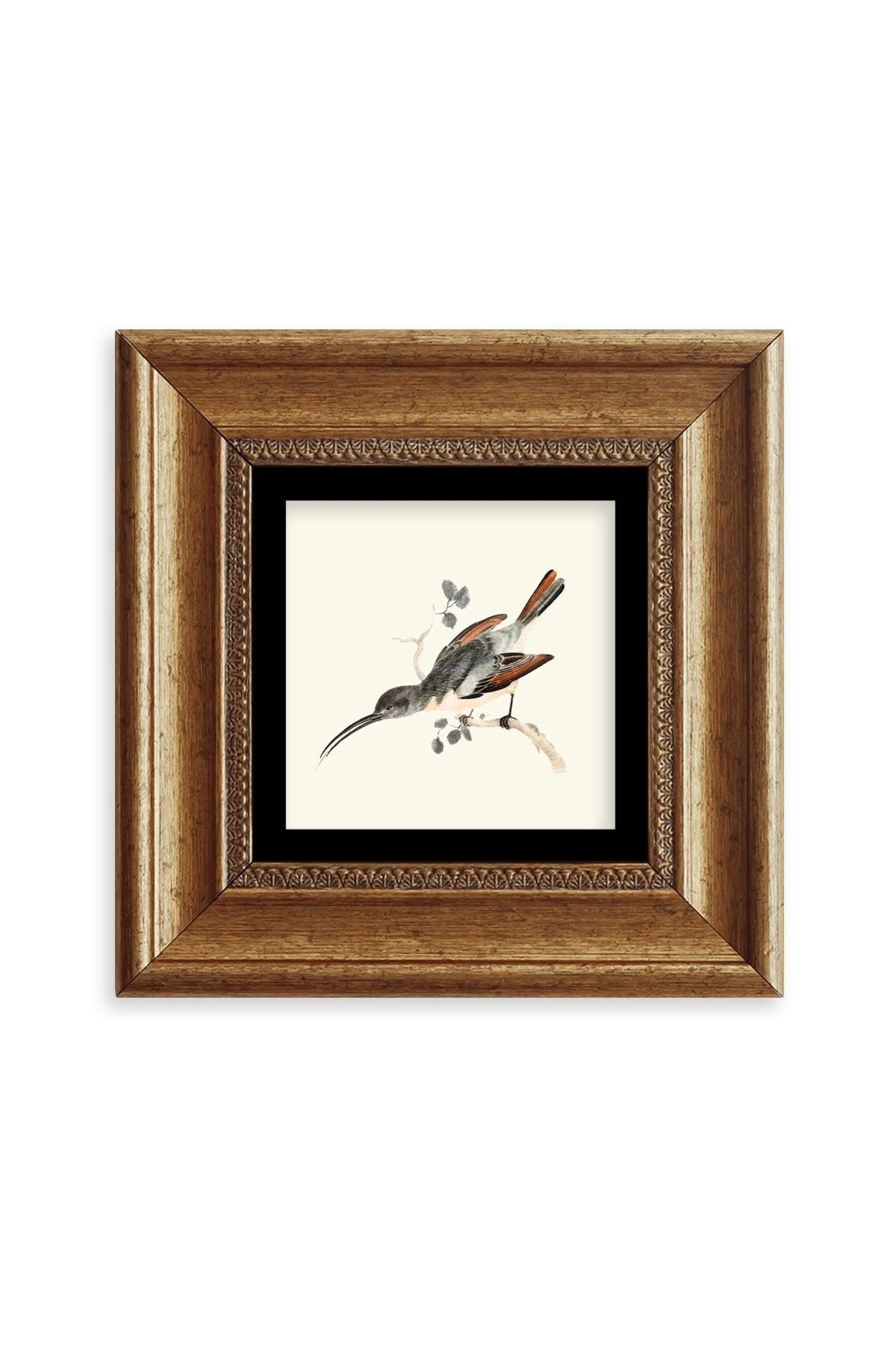 Uzun Gaga Çerçeveli Taş Tablo 20 cm