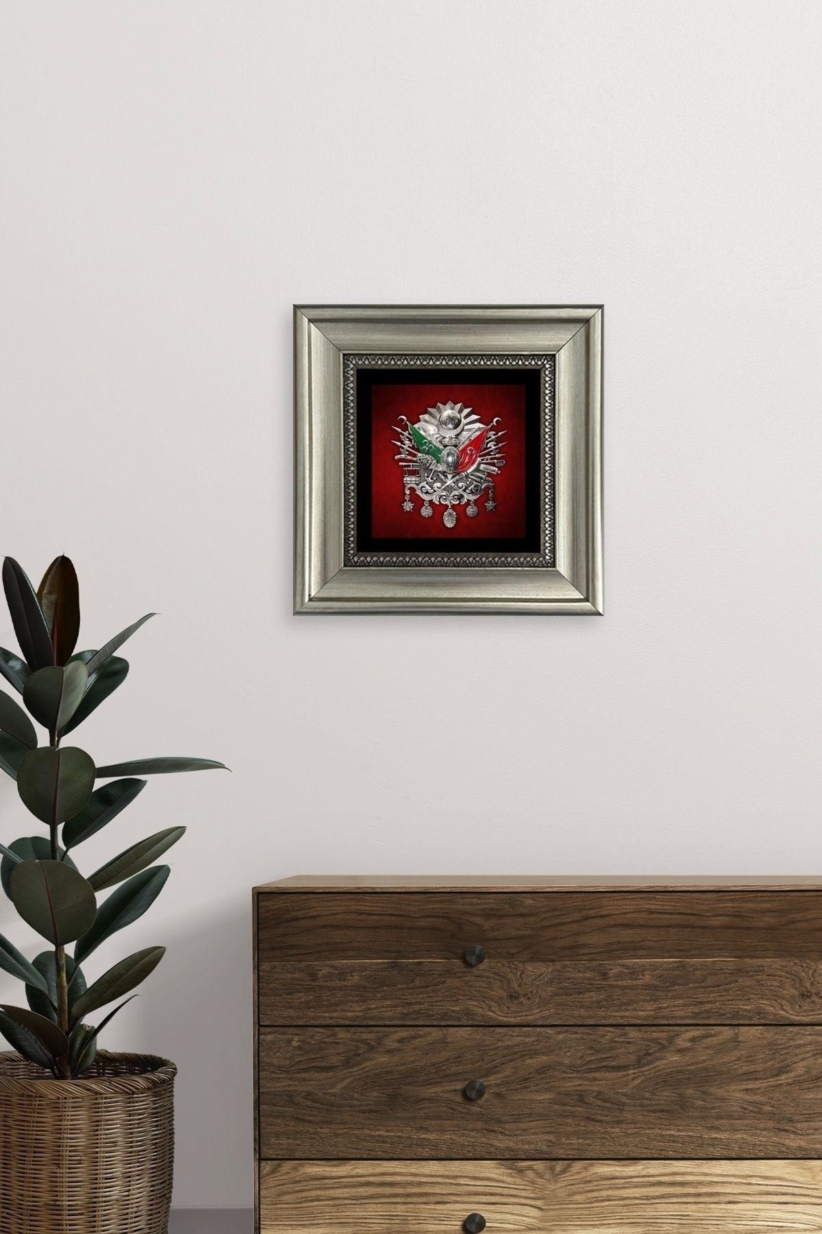 Osmanlı Tuğrası Çerçeveli Taş Tablo 20 cm