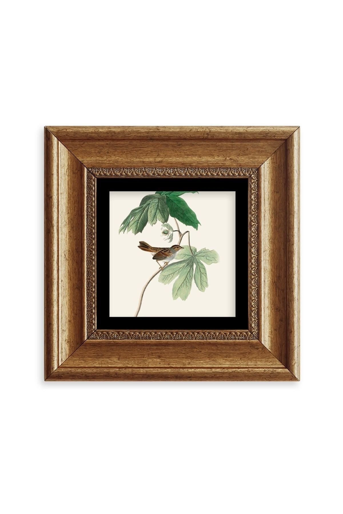 Yapraklar Çerçeveli Taş Tablo 20 cm