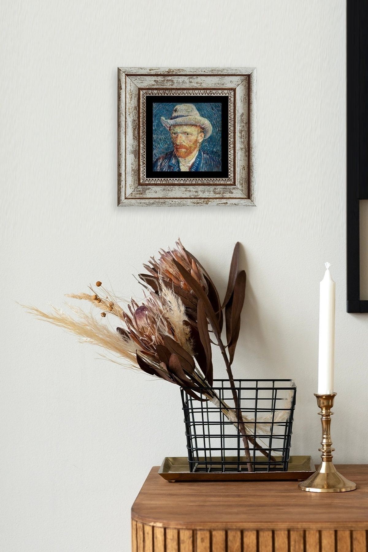 Van Gogh Çerçeveli Taş Tablo 20 cm