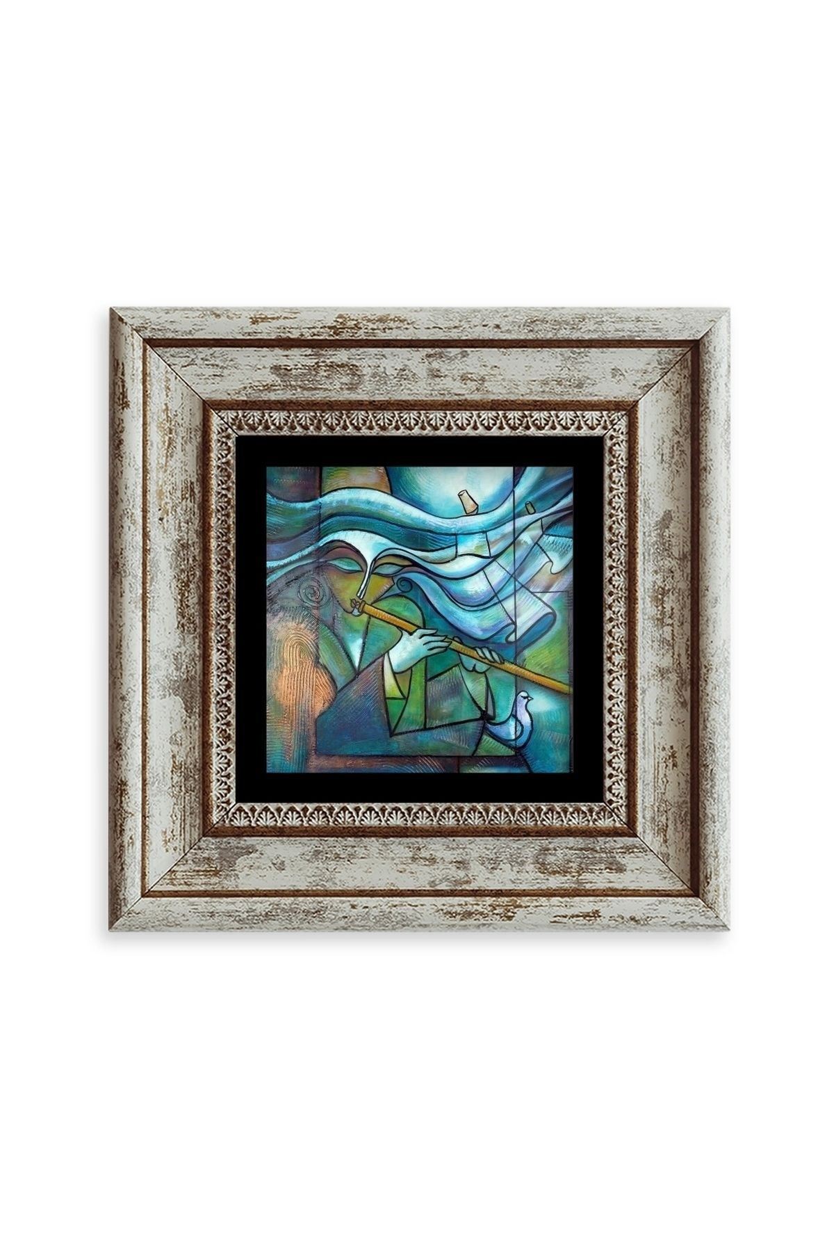 Soyut Çerçeveli Taş Tablo 20 cm