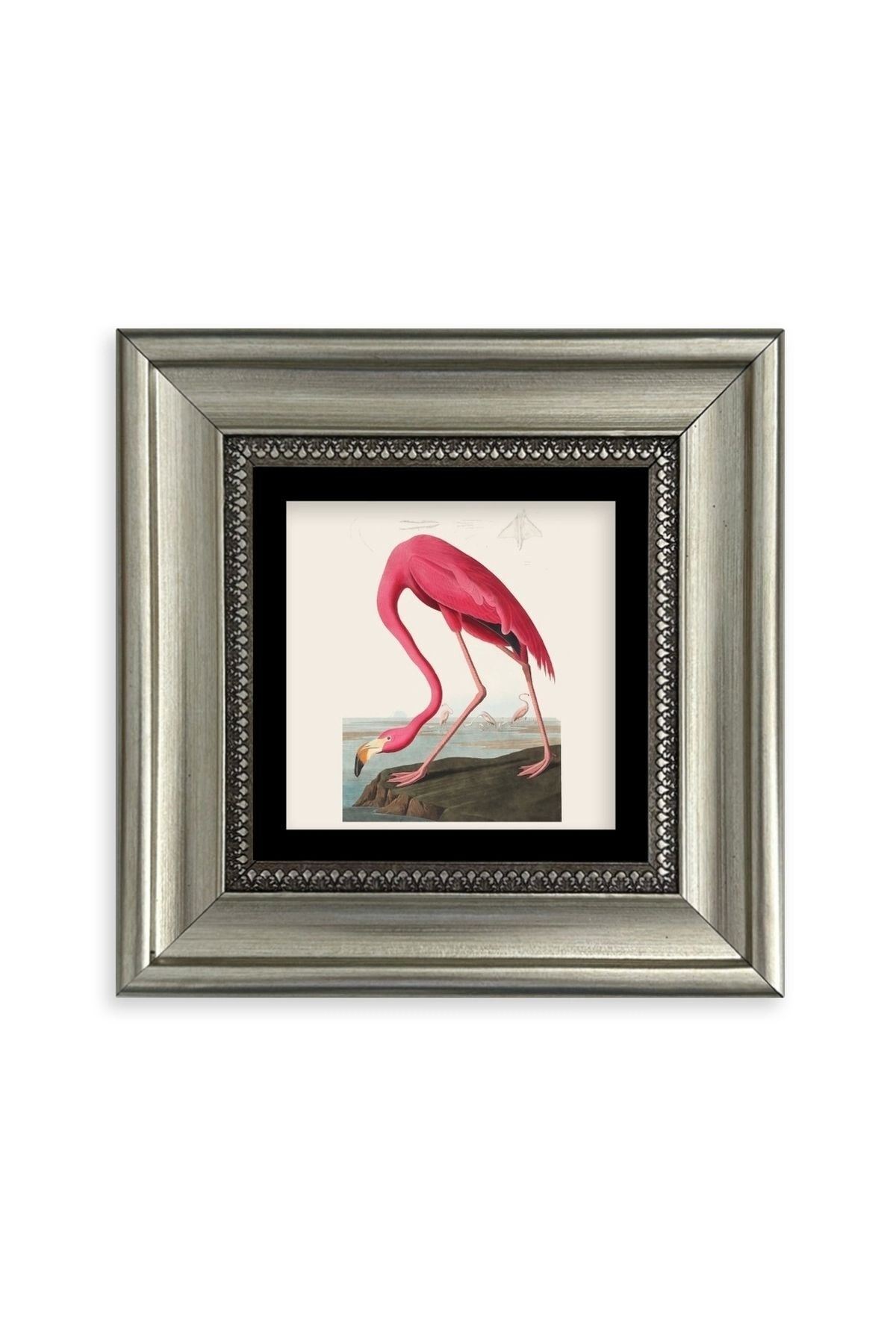 Flamingo Çerçeveli Taş Tablo 20 cm