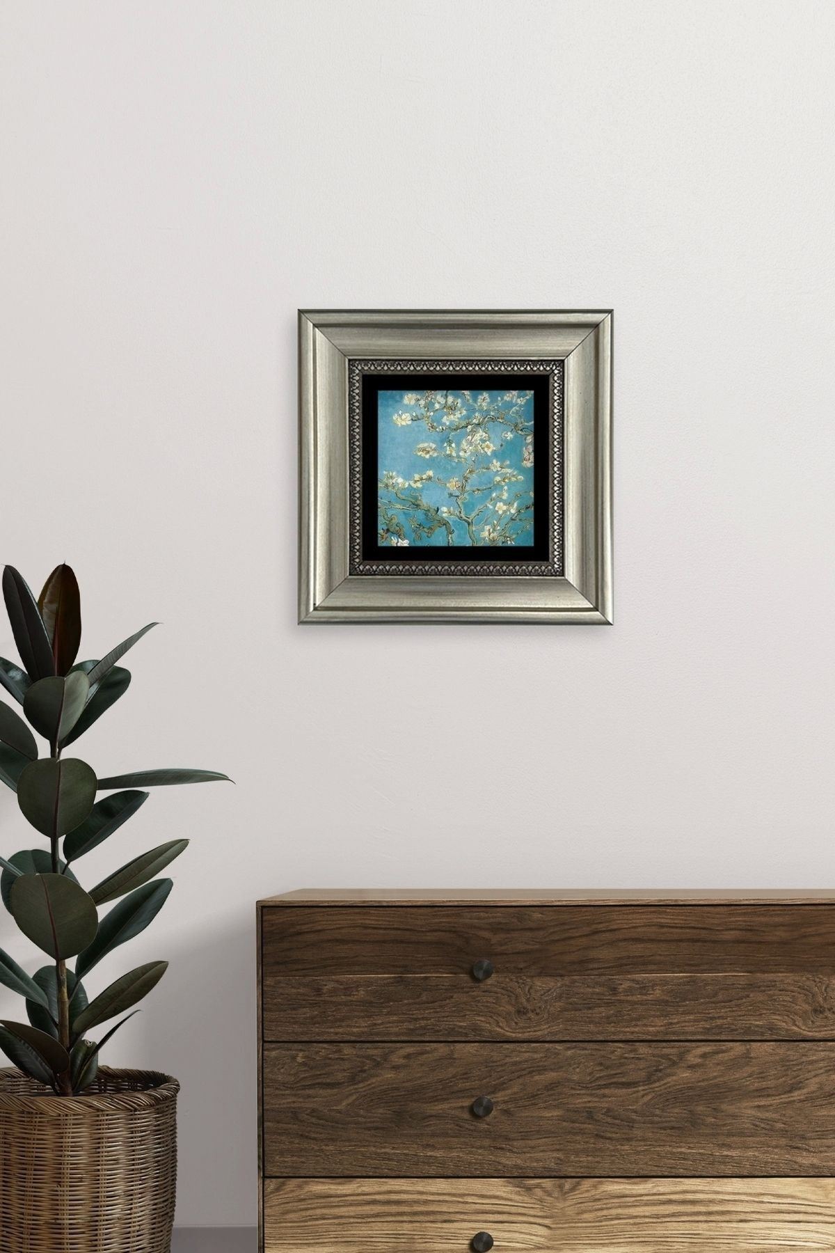 Bahar Çiçekleri Çerçeveli Taş Tablo 20 cm