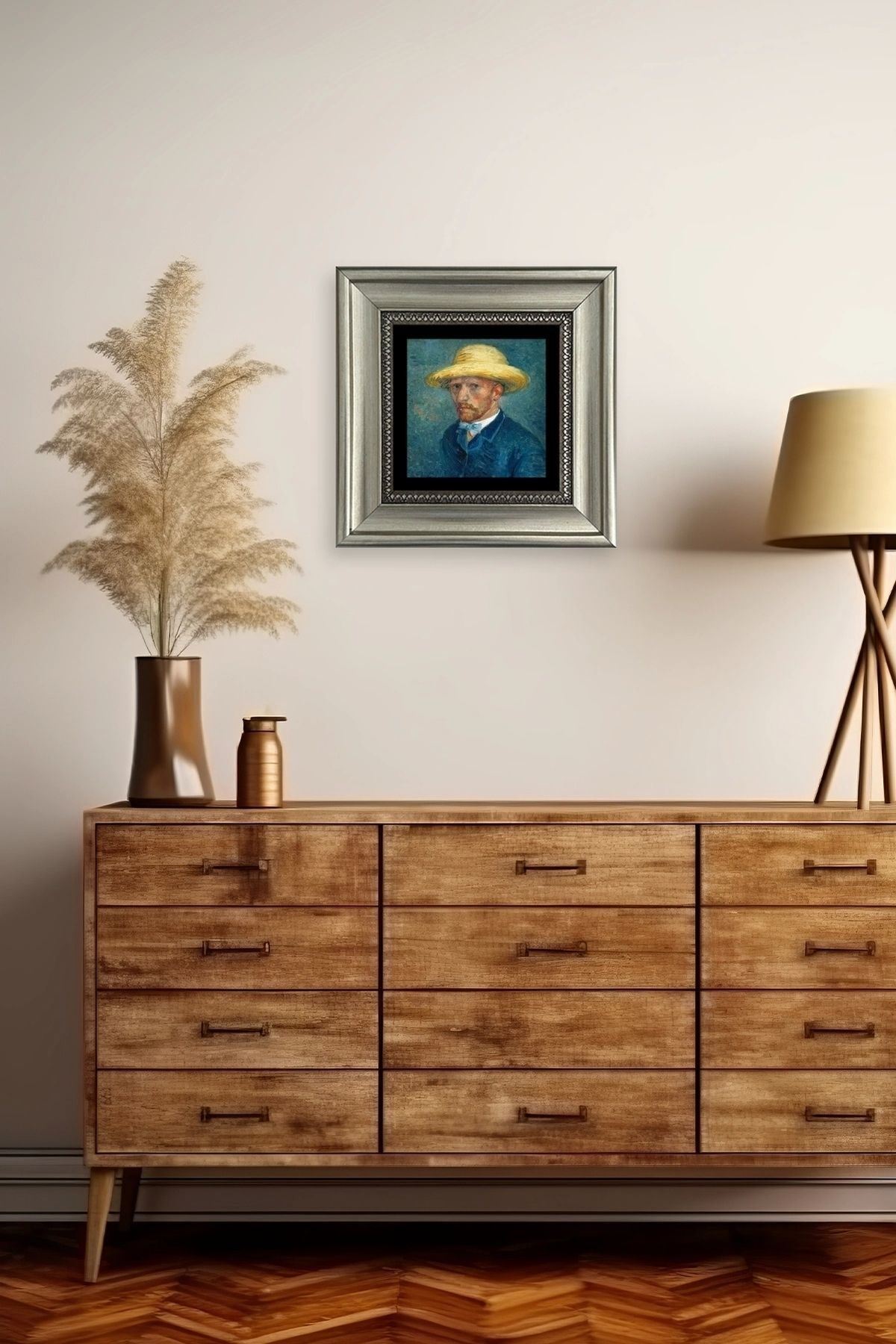 Van Gogh Çerçeveli Taş Tablo 20 cm