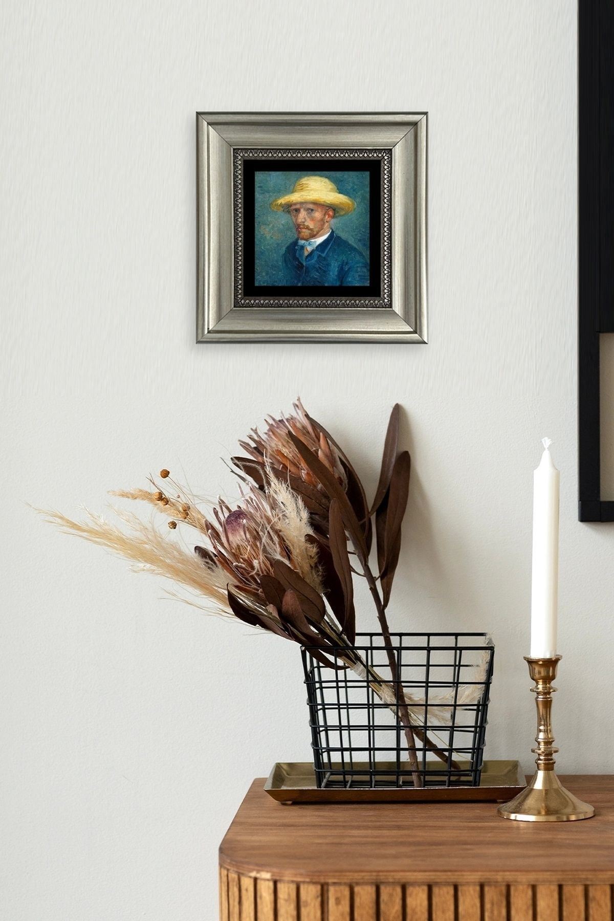 Van Gogh Çerçeveli Taş Tablo 20 cm