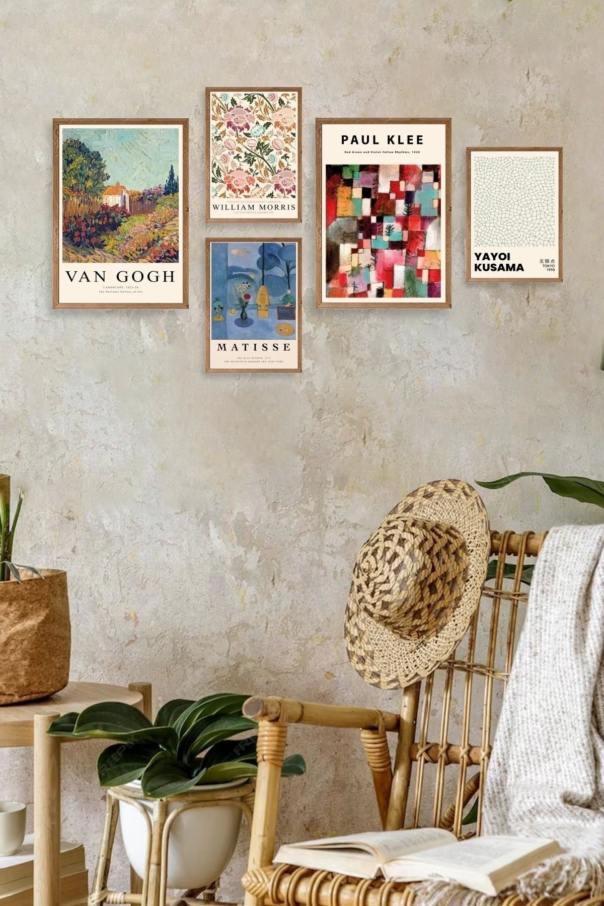 Ünlü Tablo Seti 5'li Tablo 30 x 40