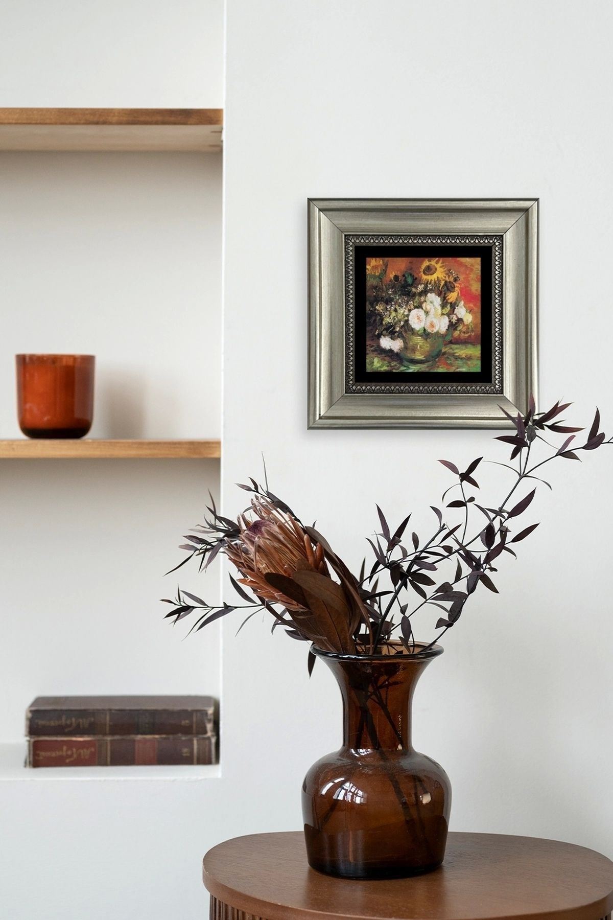 Van Gogh Çerçeveli Taş Tablo 20 cm