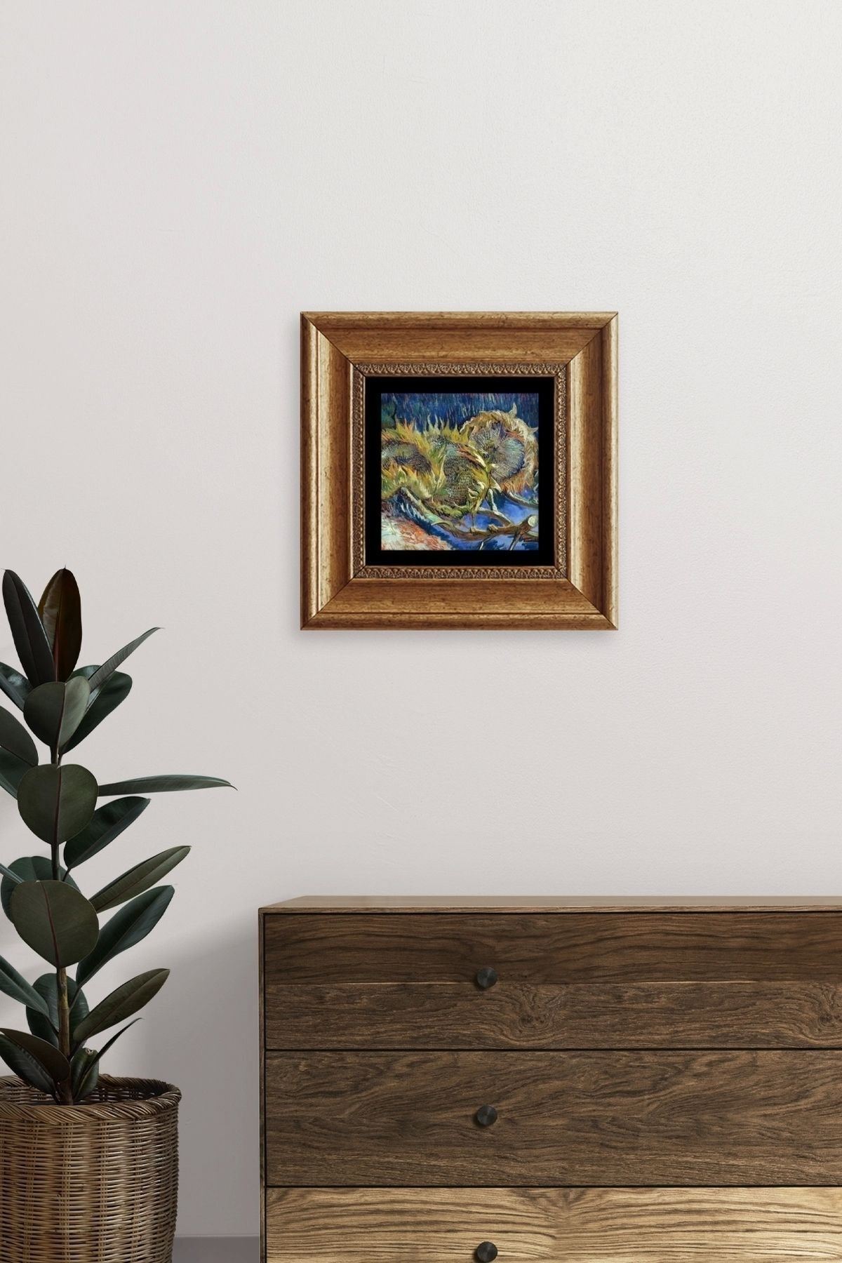 Van Gogh Çerçeveli Taş Tablo 20 cm