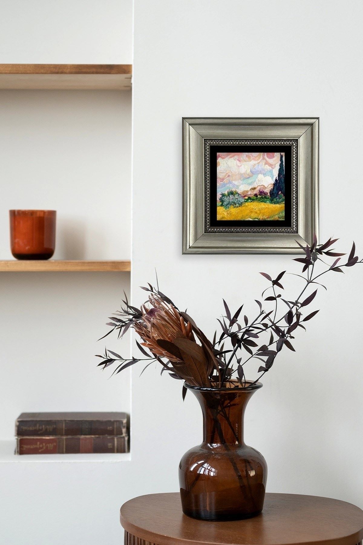 Van Gogh Çerçeveli Taş Tablo 20 cm