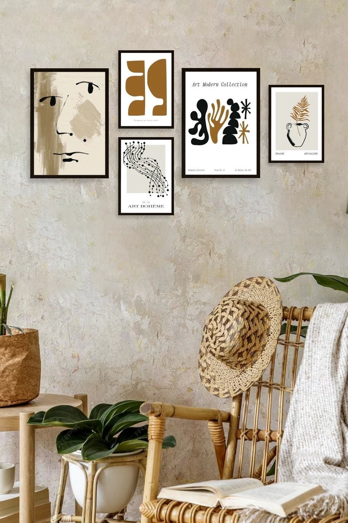 Modern Sanat Koleksiyonu 5'li Tablo 30 x 40