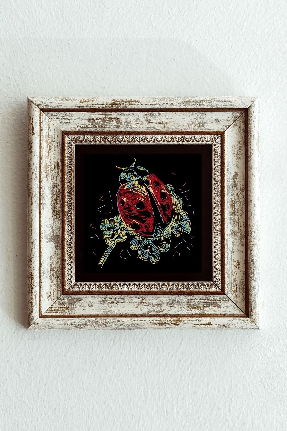 Soyut Desen Çerçeveli Taş Tablo , Çerçeveli Taş Duvar Dekoru-enkcrcvtbl-00101 20 cm