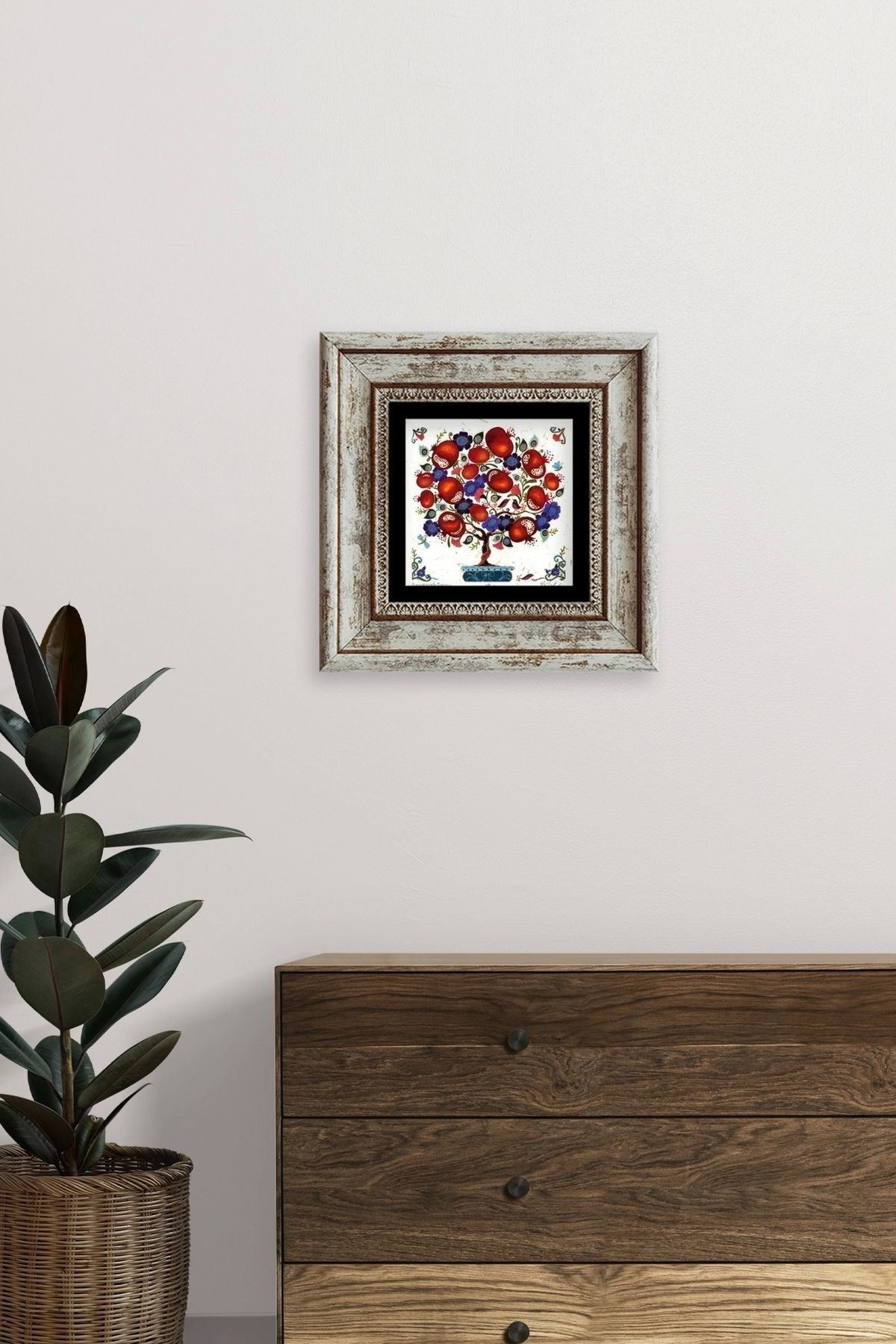 Bereket Ağacı Çerçeveli Taş Tablo 20 cm