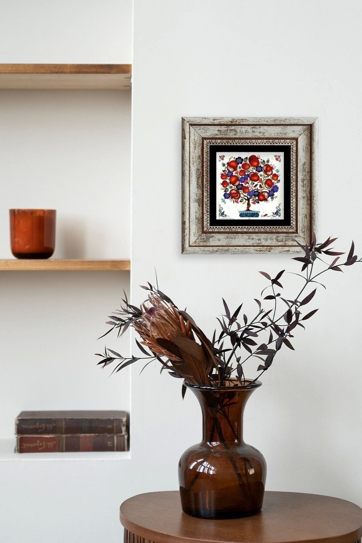 Bereket Ağacı Çerçeveli Taş Tablo 20 cm