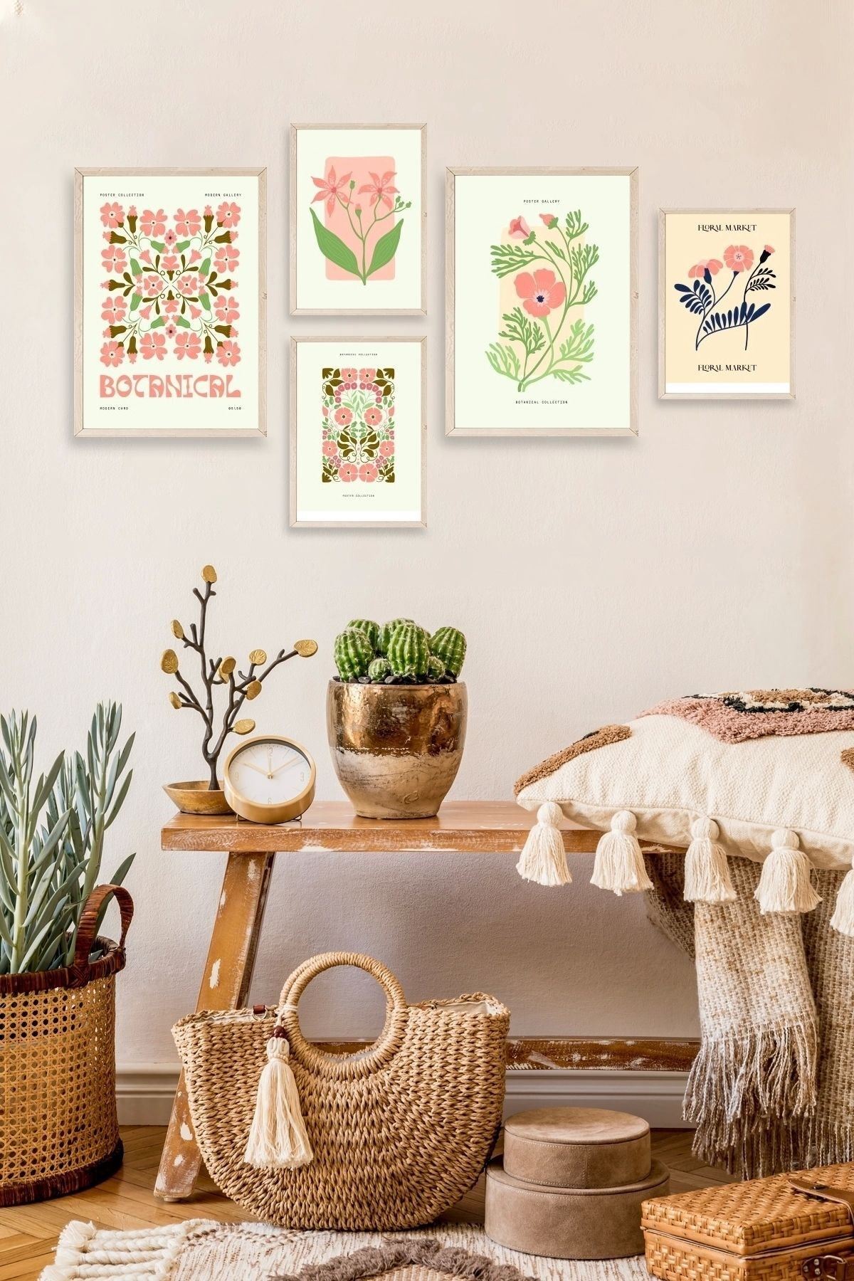 Flower Market 5'li Tablo 30 x 40