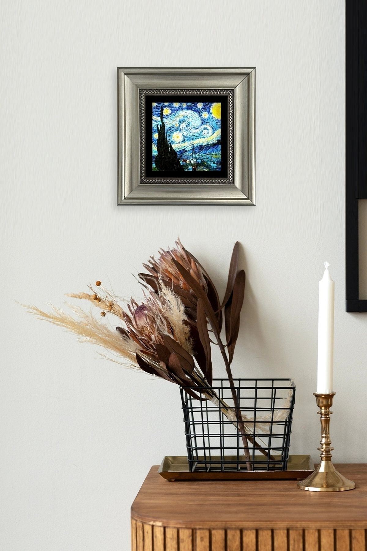 Van Gogh Çerçeveli Taş Tablo 20 cm
