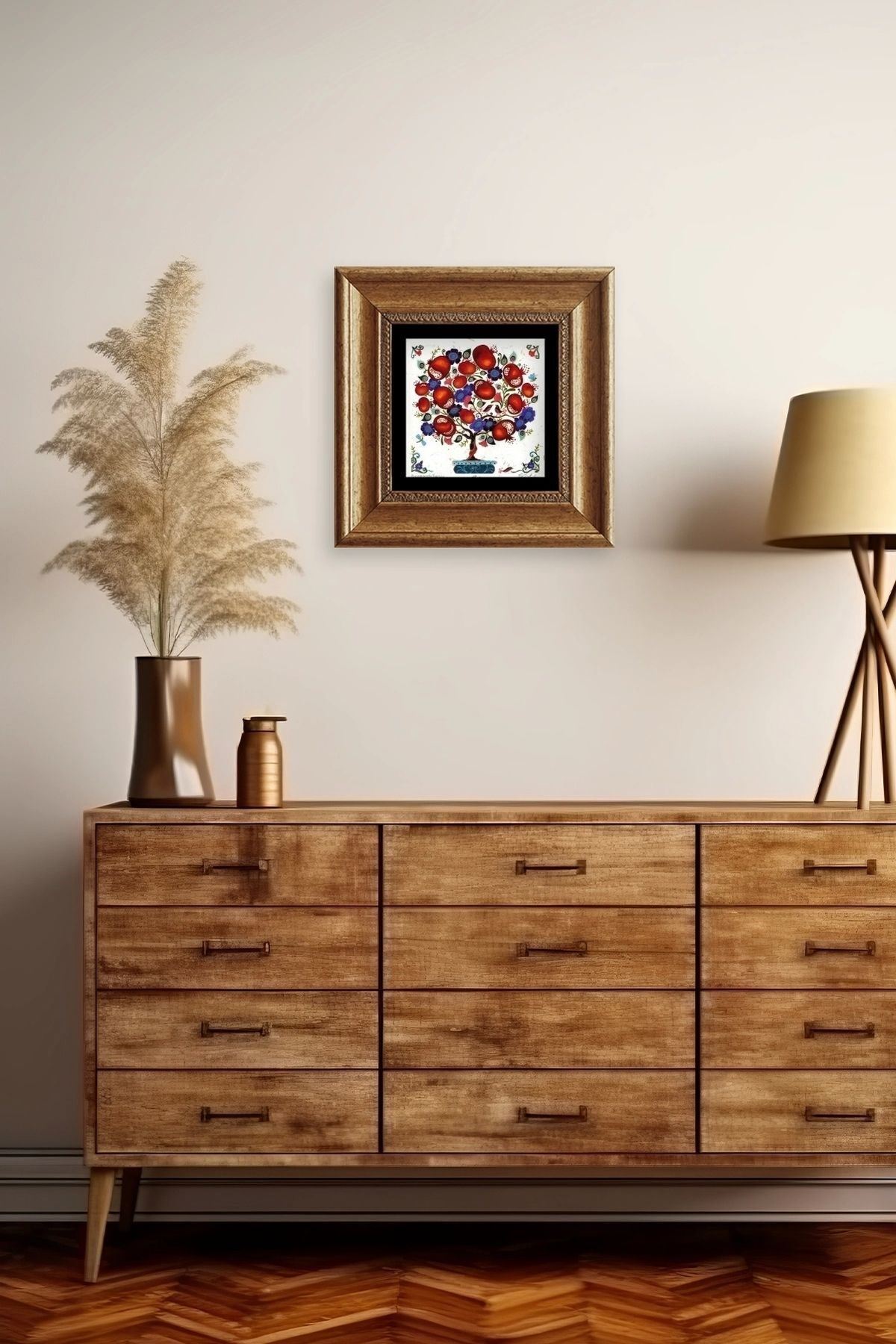 Bereket Ağacı Çerçeveli Taş Tablo 20 cm