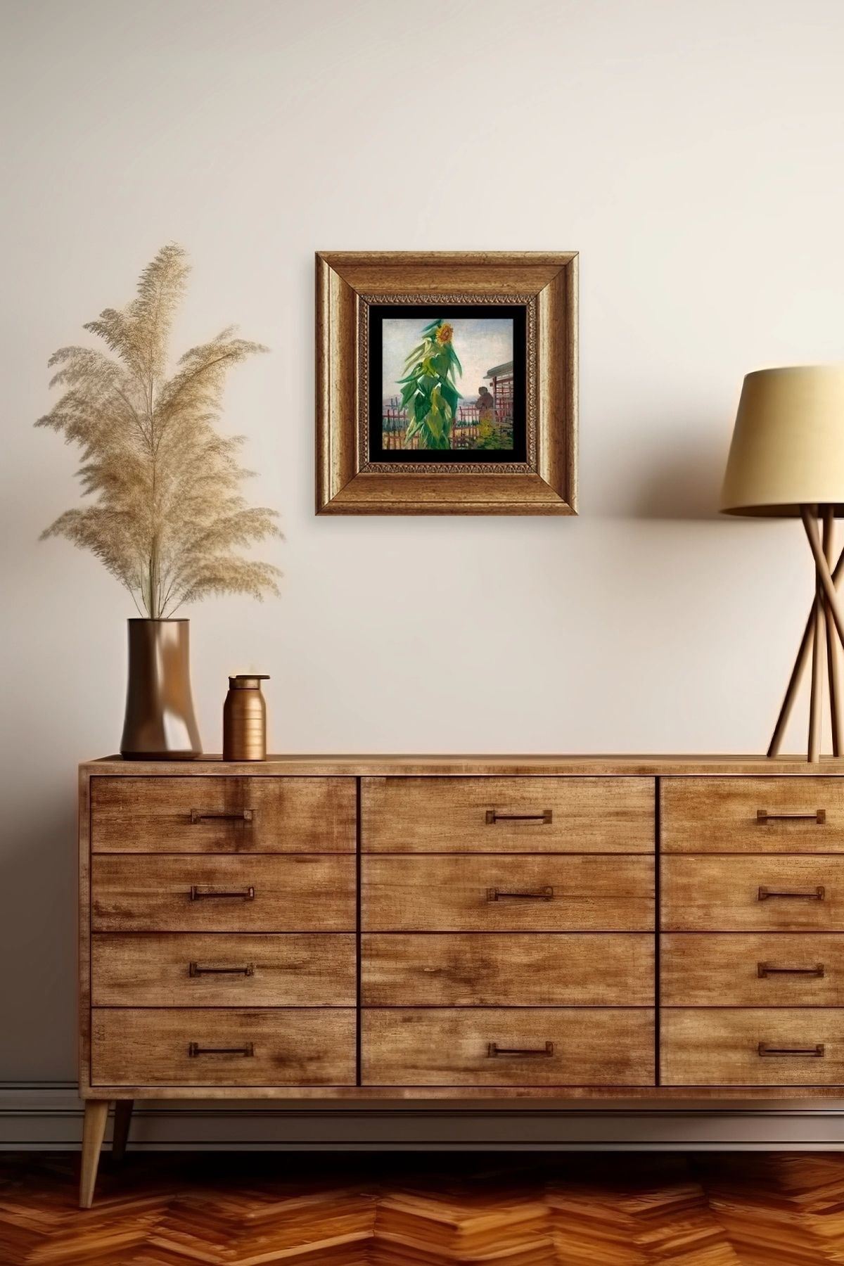 Van Gogh Çerçeveli Taş Tablo 20 cm