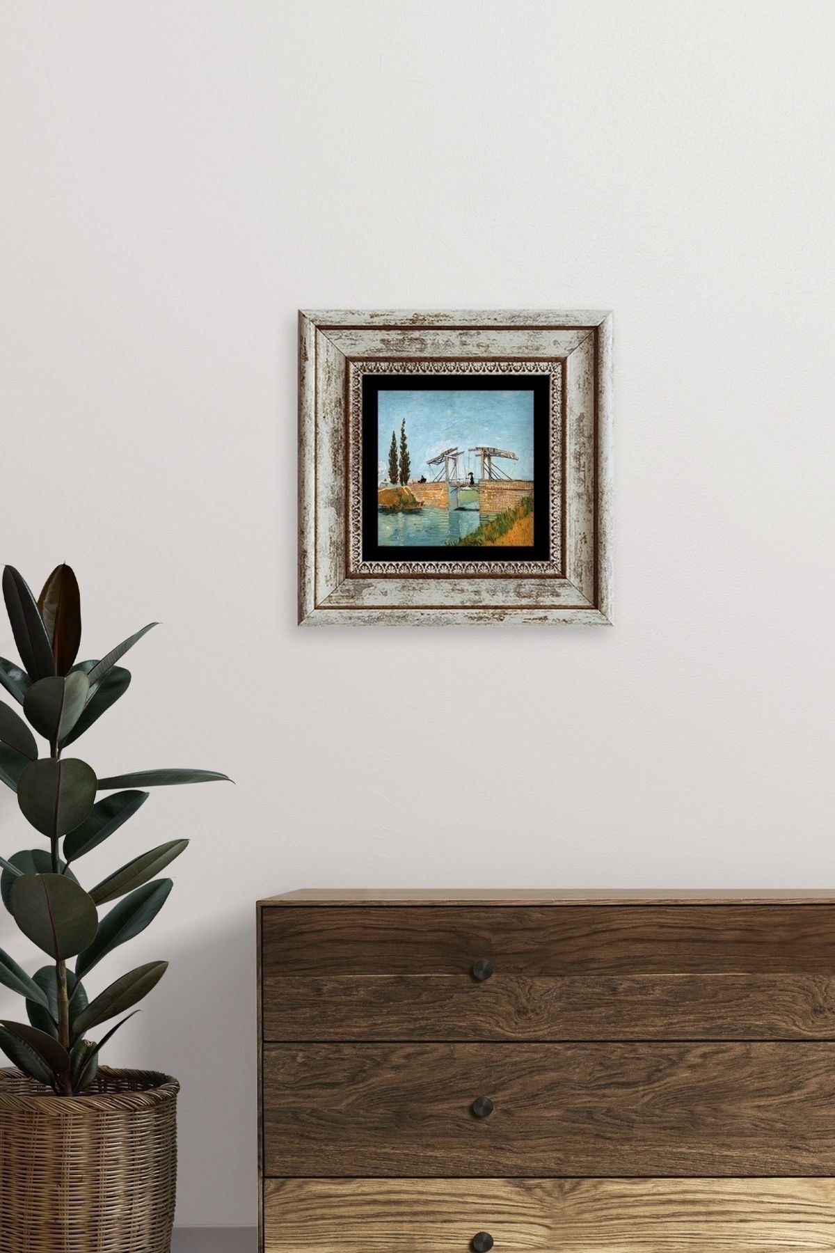 Van Gogh Çerçeveli Taş Tablo 20 cm