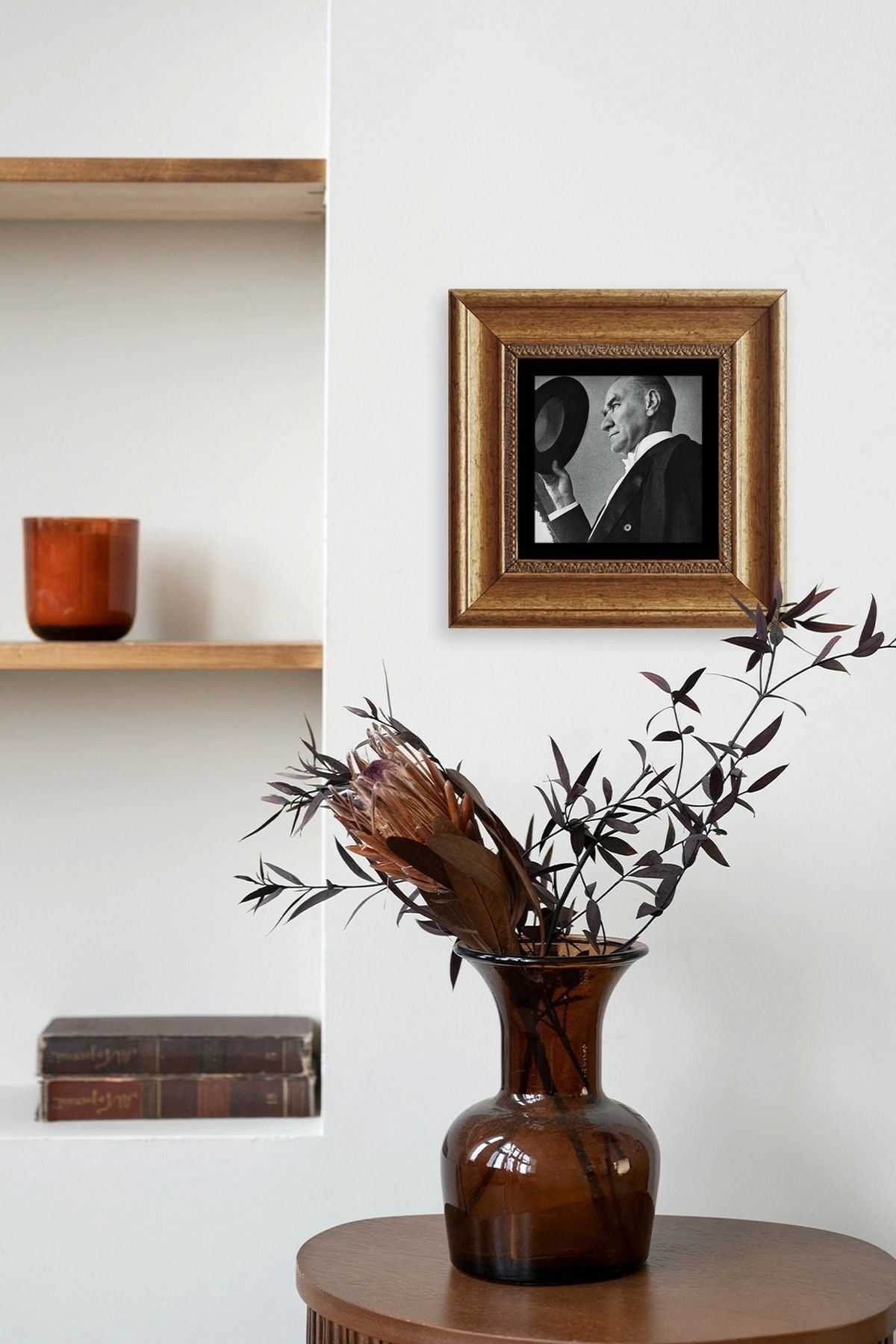 Atatürk Çerçeveli Taş Tablo 20 cm