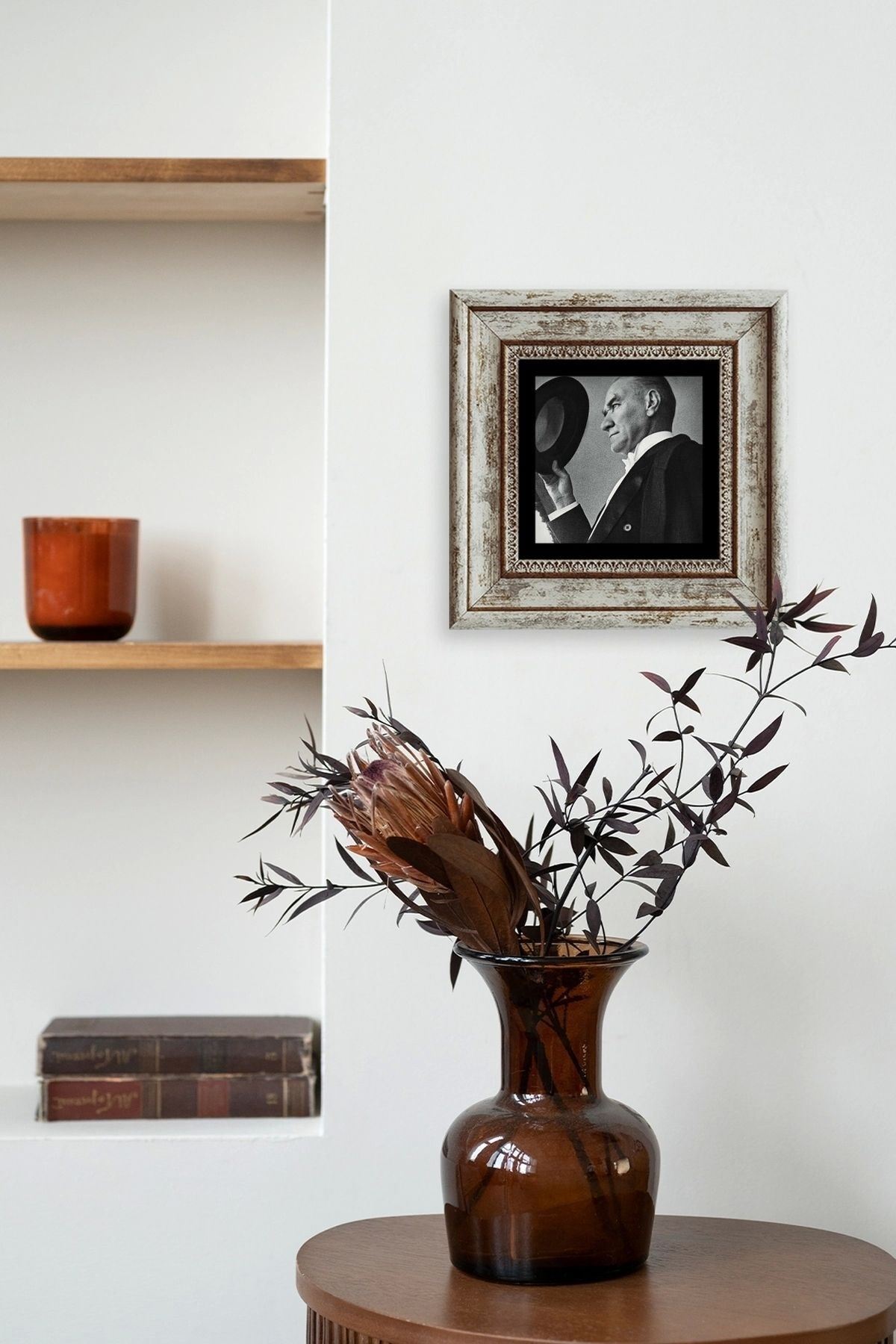 Atatürk Çerçeveli Taş Tablo 20 cm