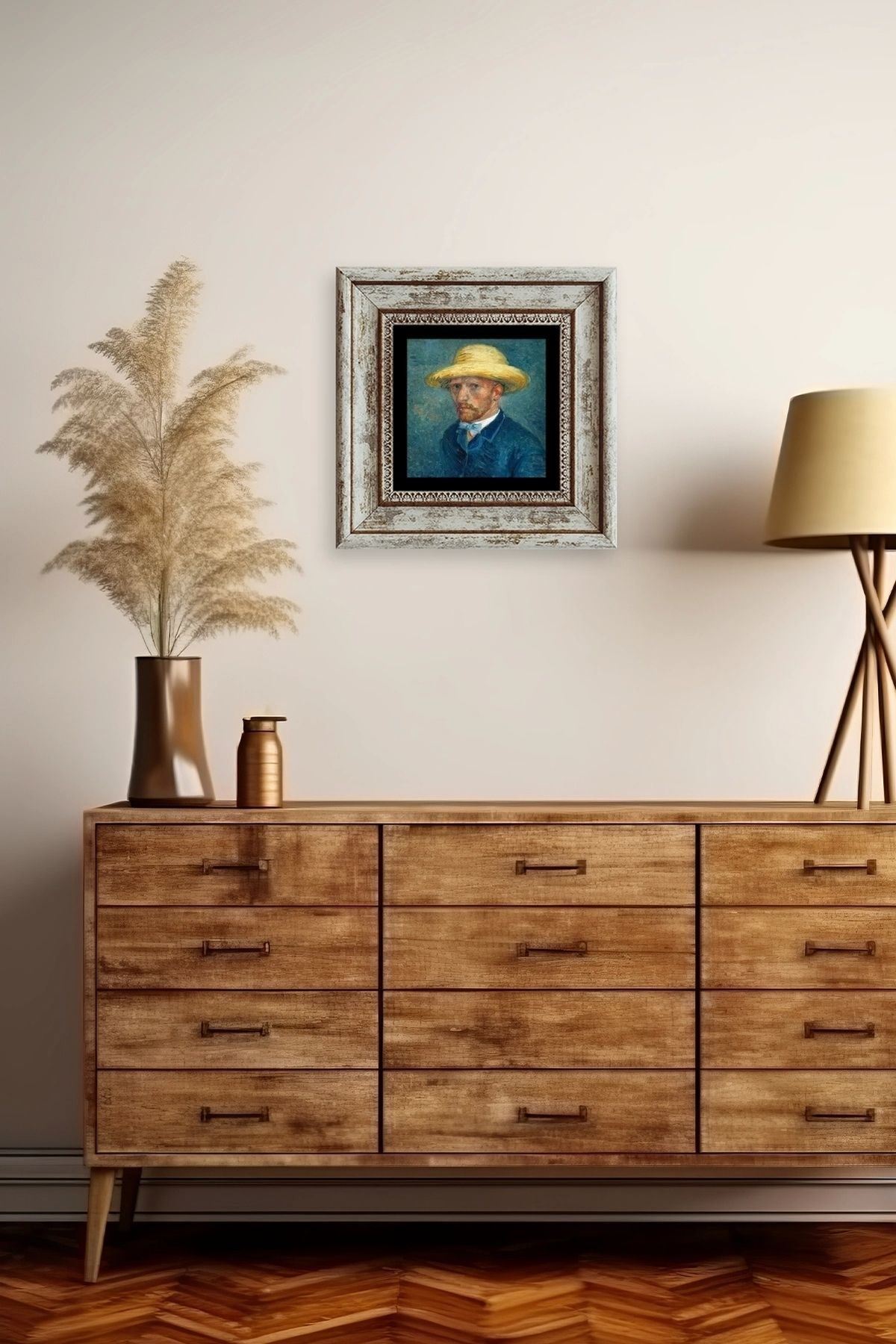 Van Gogh Çerçeveli Taş Tablo 20 cm