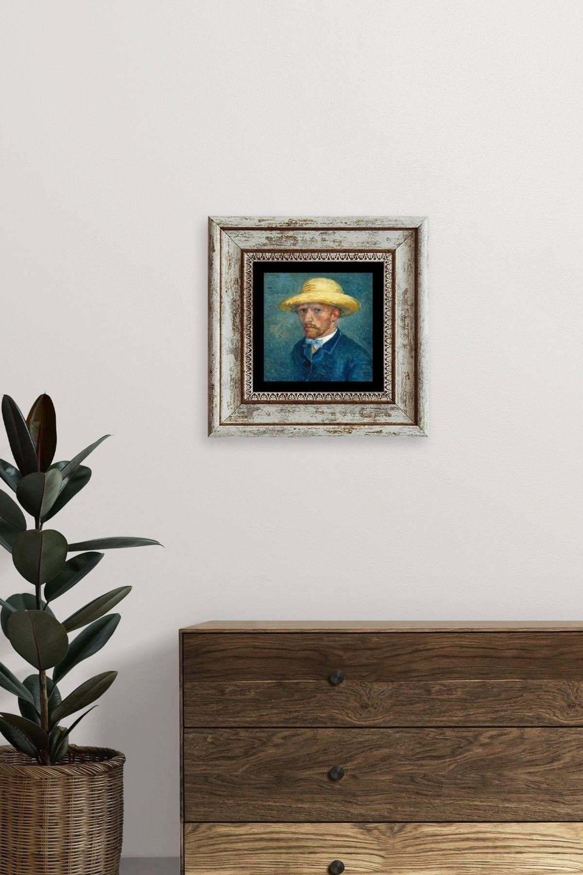 Van Gogh Çerçeveli Taş Tablo 20 cm