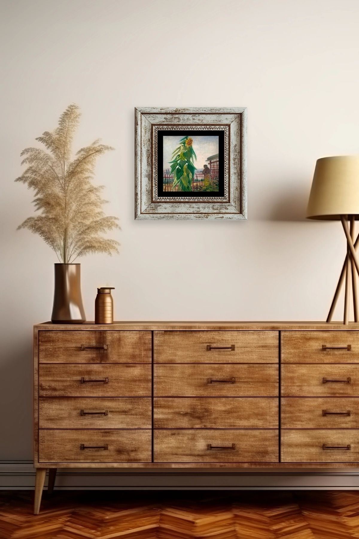 Van Gogh Çerçeveli Taş Tablo 20 cm