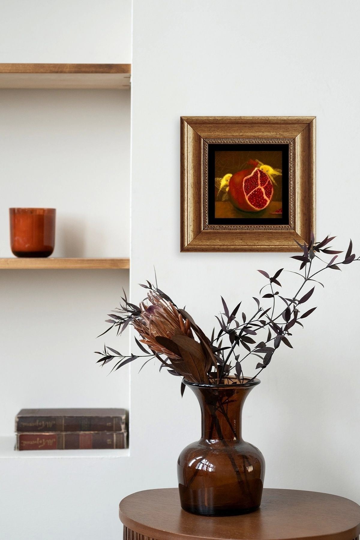 Nar Çerçeveli Taş Tablo 20 cm