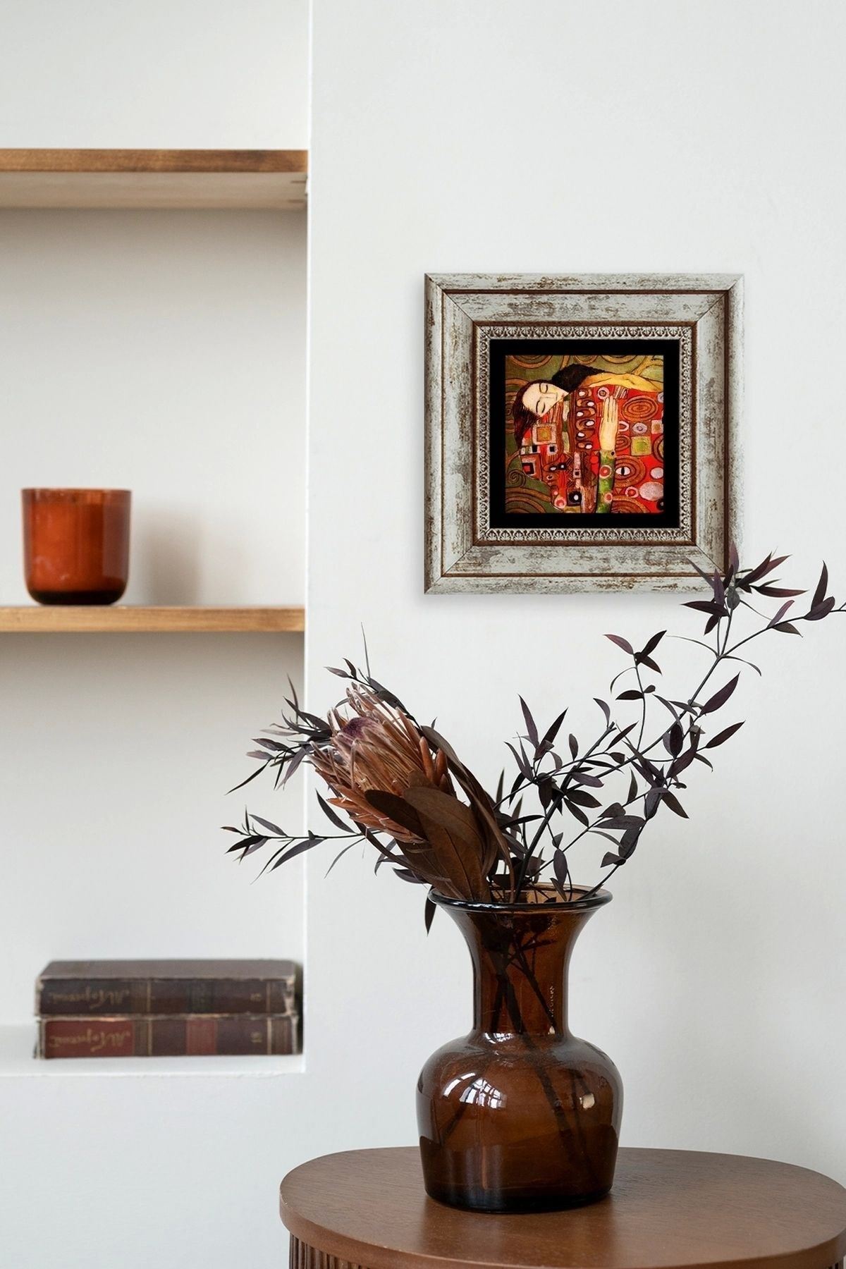 Gustav Klimpt Çerçeveli Taş Tablo 20 cm