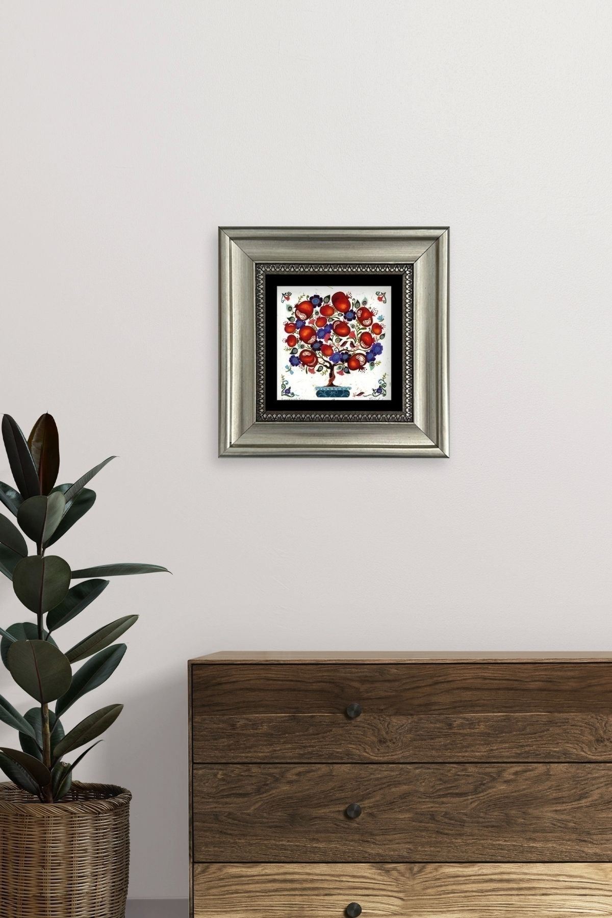 Bereket Ağacı Çerçeveli Taş Tablo 20 cm