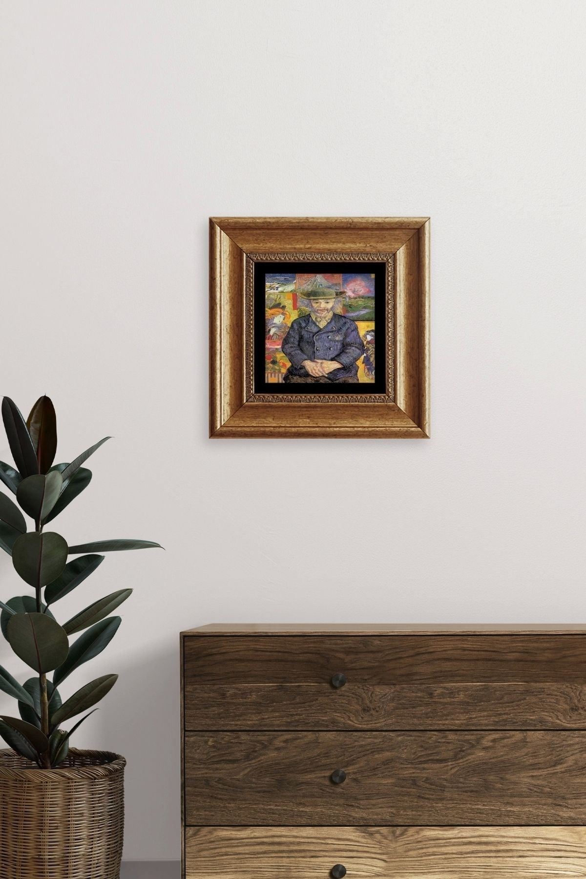 Van Gogh Çerçeveli Taş Tablo 20 cm