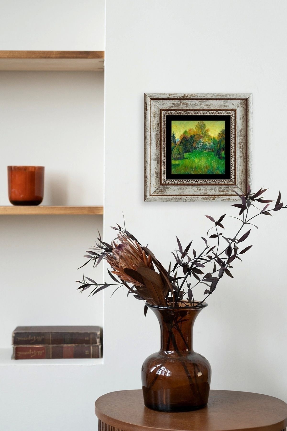 Van Gogh Çerçeveli Taş Tablo 20 cm