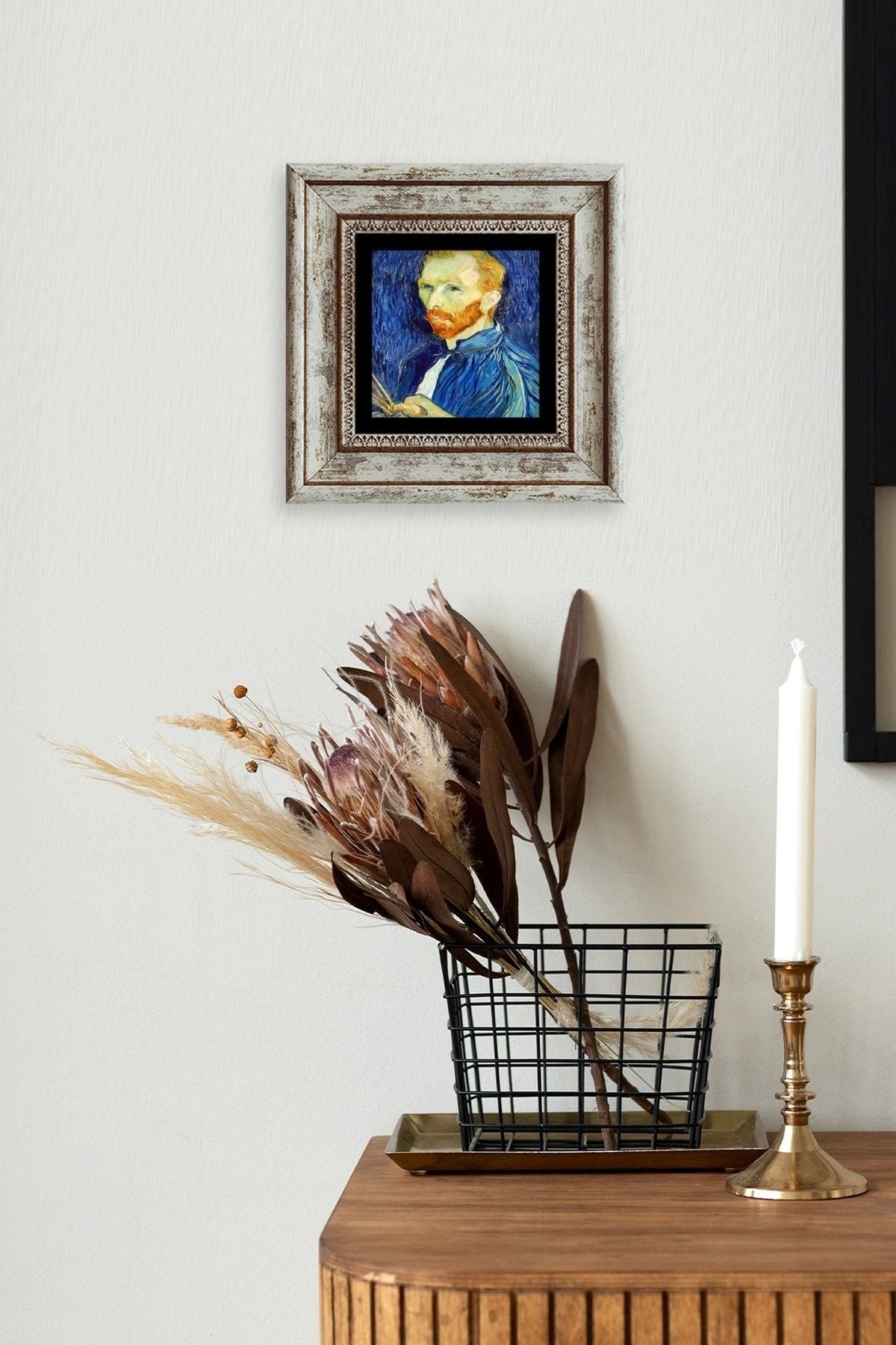 Van Gogh Çerçeveli Taş Tablo 20 cm
