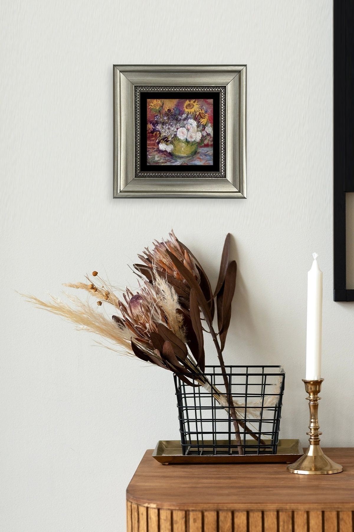 Van Gogh Çerçeveli Taş Tablo 20 cm