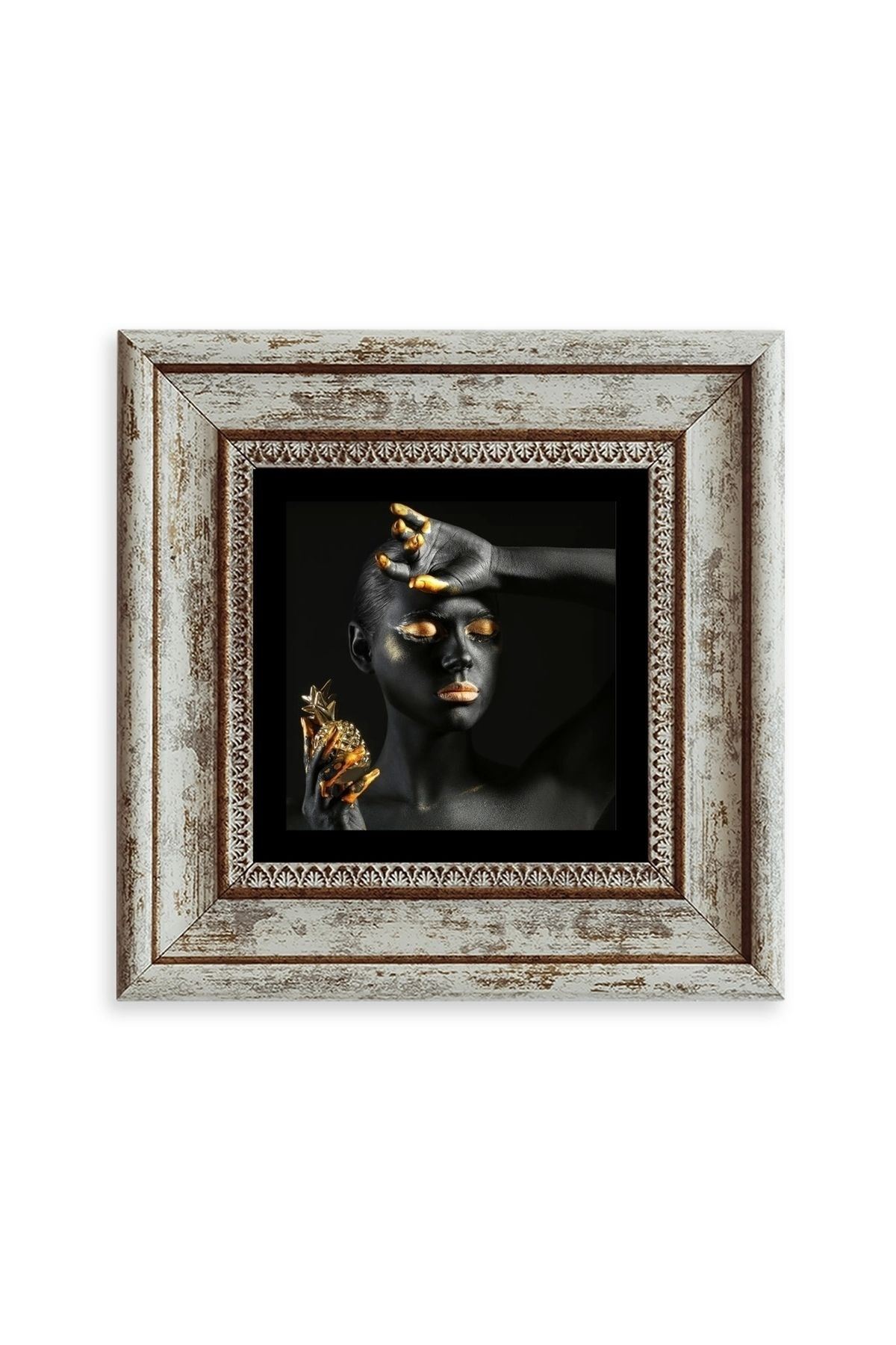 Kadın Çerçeveli Taş Tablo 20 cm